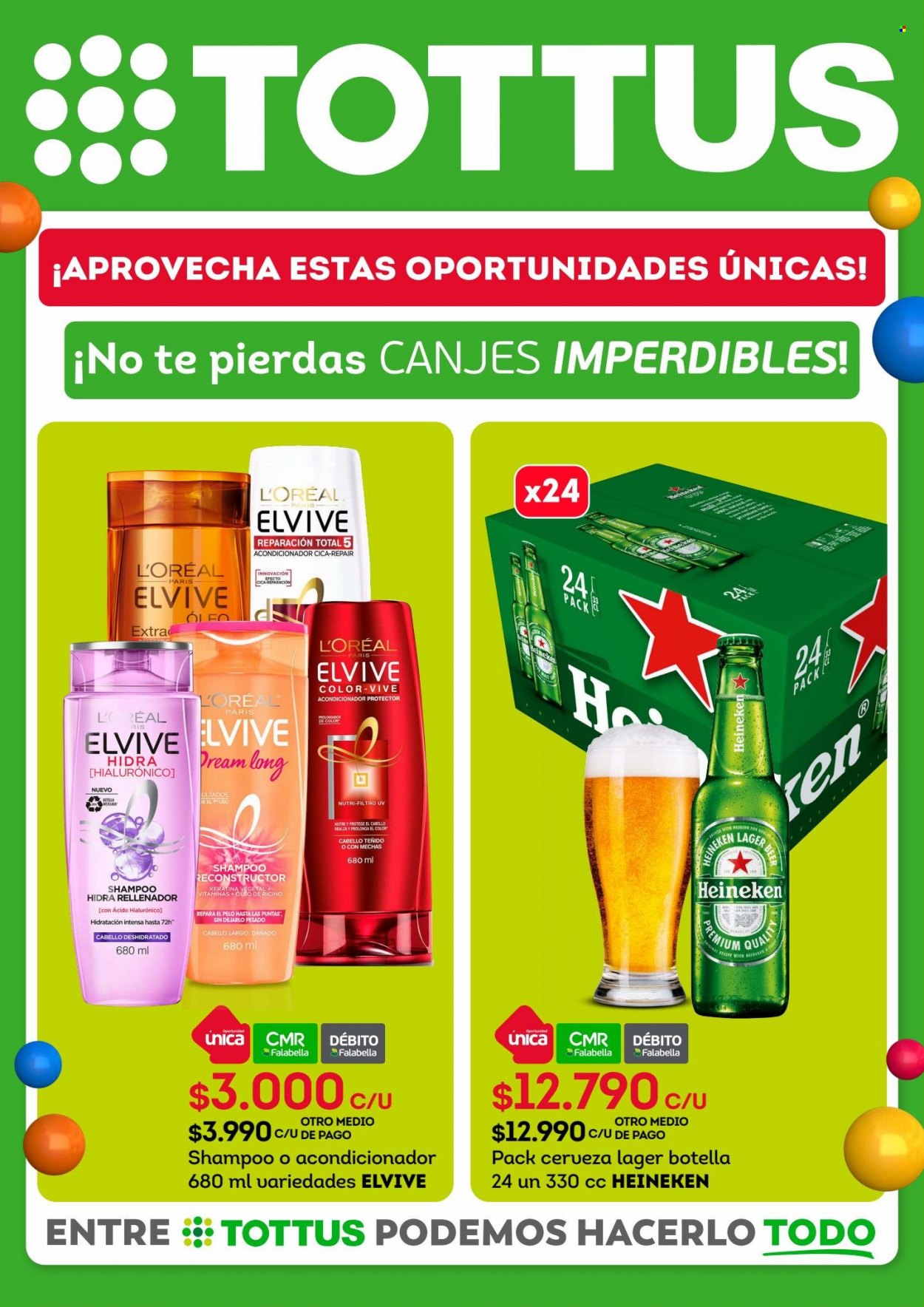 thumbnail - Catálogo Tottus - 15.11.2021 - 29.11.2021 - Ventas - Heineken, cerveza, L'Oréal, champú, acondicionador, Elvive. Página 1.