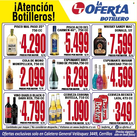 thumbnail - Catálogo La Oferta - 06.12.2021 - 11.12.2021 - Ventas - Corona, cerveza, vino, brut, vino espumoso, whisky. Página 1.
