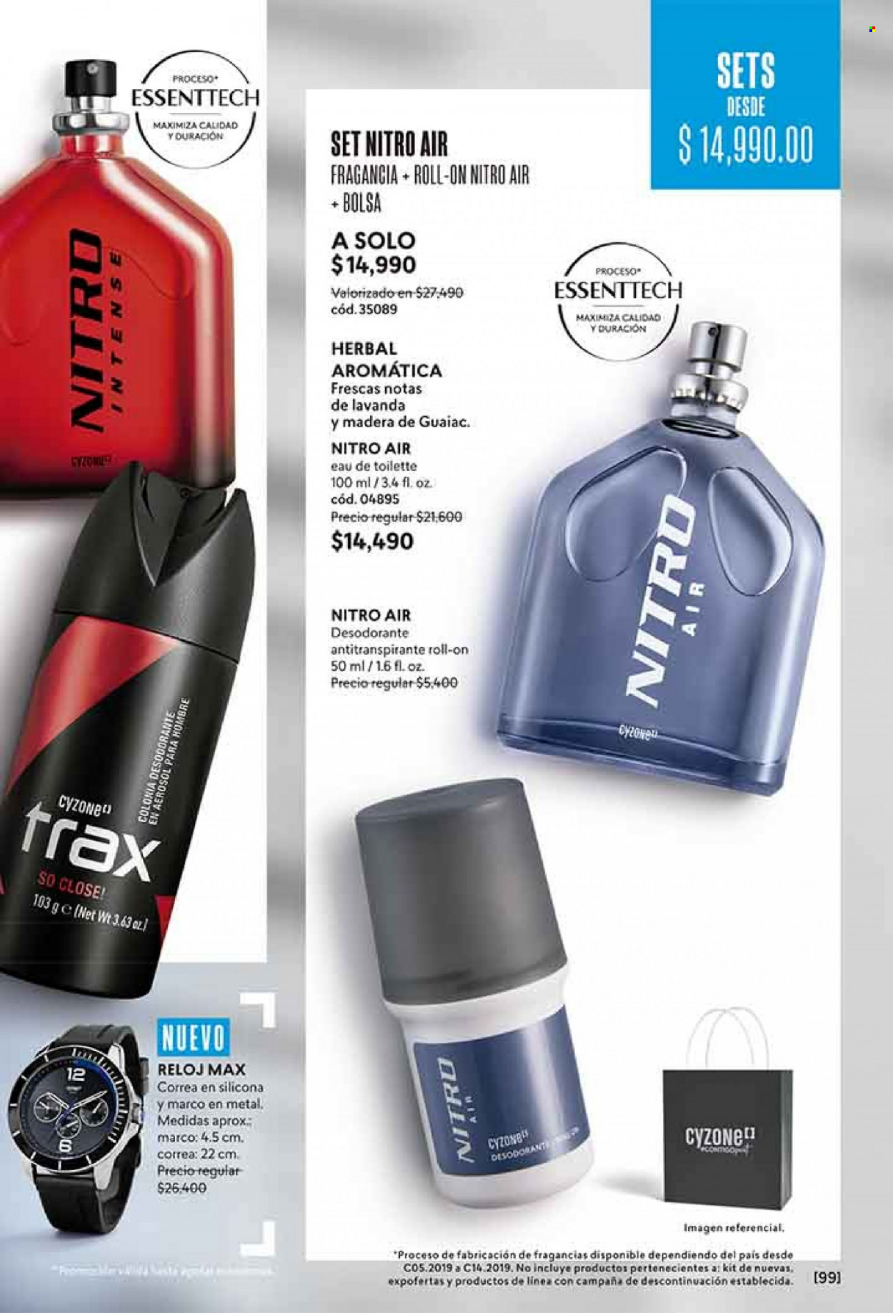 thumbnail - Catálogo Cyzone - Ventas - desodorante de bola, eau de toilette, desodorante, antitranspirante, bolso, reloj. Página 99.