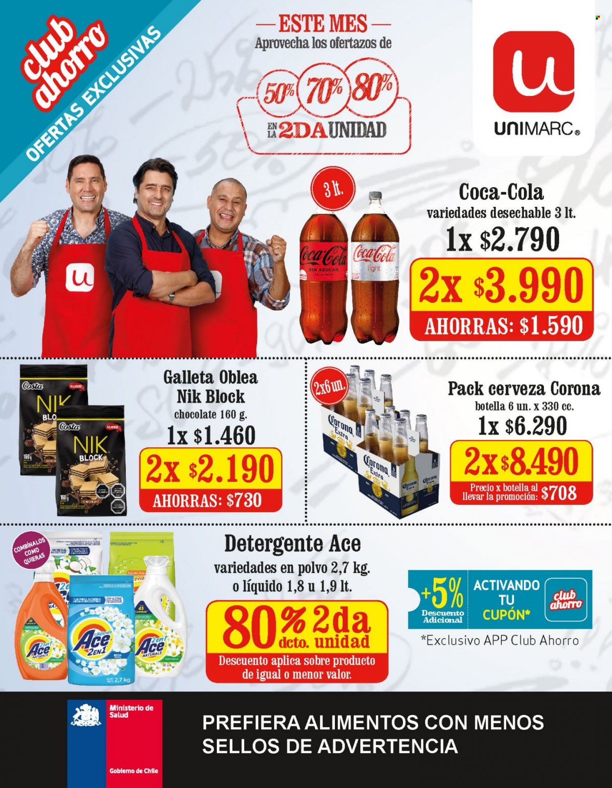 thumbnail - Catálogo Unimarc - 20.04.2022 - 17.05.2022 - Ventas - Corona, cerveza, chocolate, galletas, oblea, Coca-cola, detergente. Página 1.