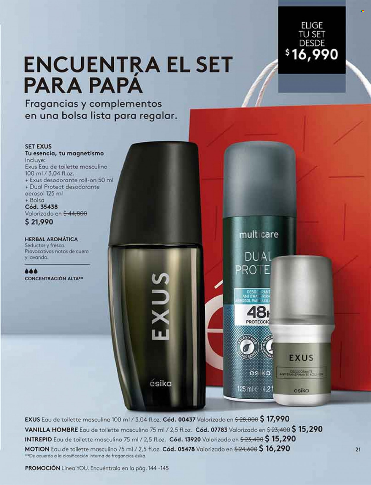 thumbnail - Catálogo Ésika - Ventas - desodorante de bola, eau de toilette, desodorante, aerosol, bolso. Página 21.