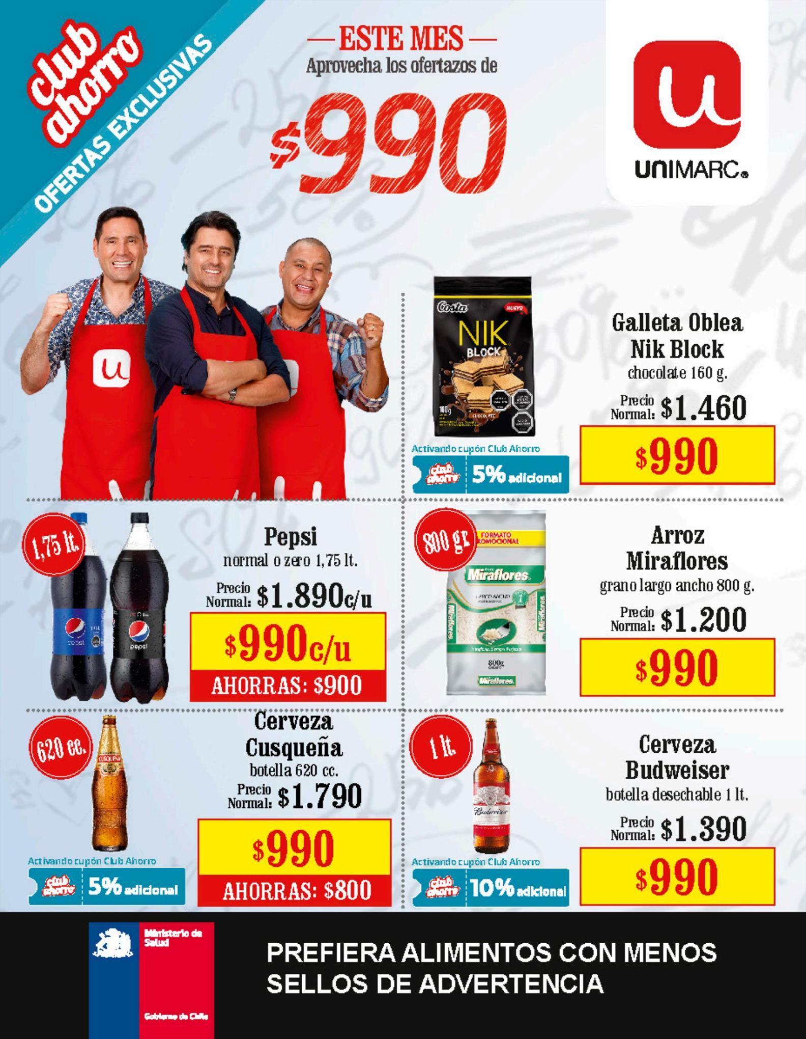 thumbnail - Catálogo Unimarc - 18.05.2022 - 14.06.2022 - Ventas - Budweiser, cerveza, chocolate, galletas, oblea, arroz, Pepsi. Página 1.