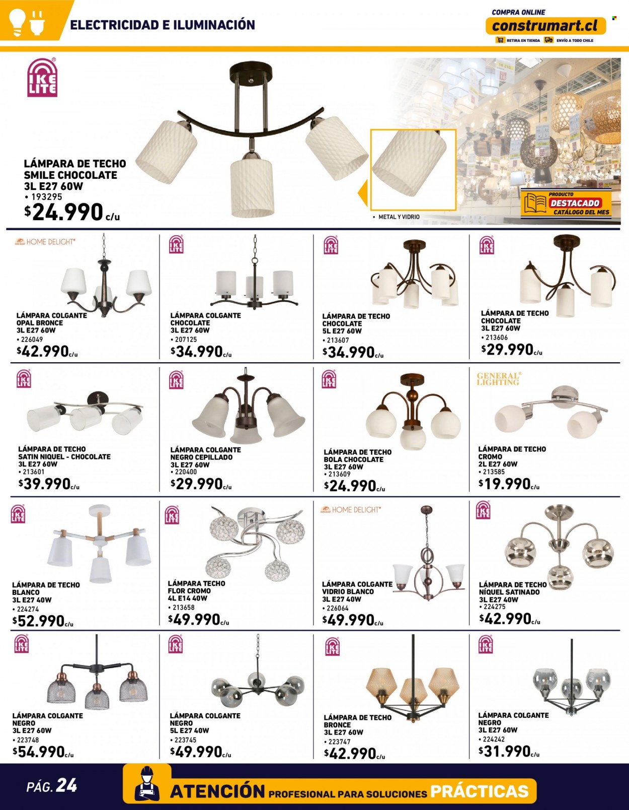 thumbnail - Catálogo Construmart - 06.06.2022 - 26.06.2022 - Ventas - lámpara, lámpara de colgar, iluminación, lámpara de techo. Página 24.