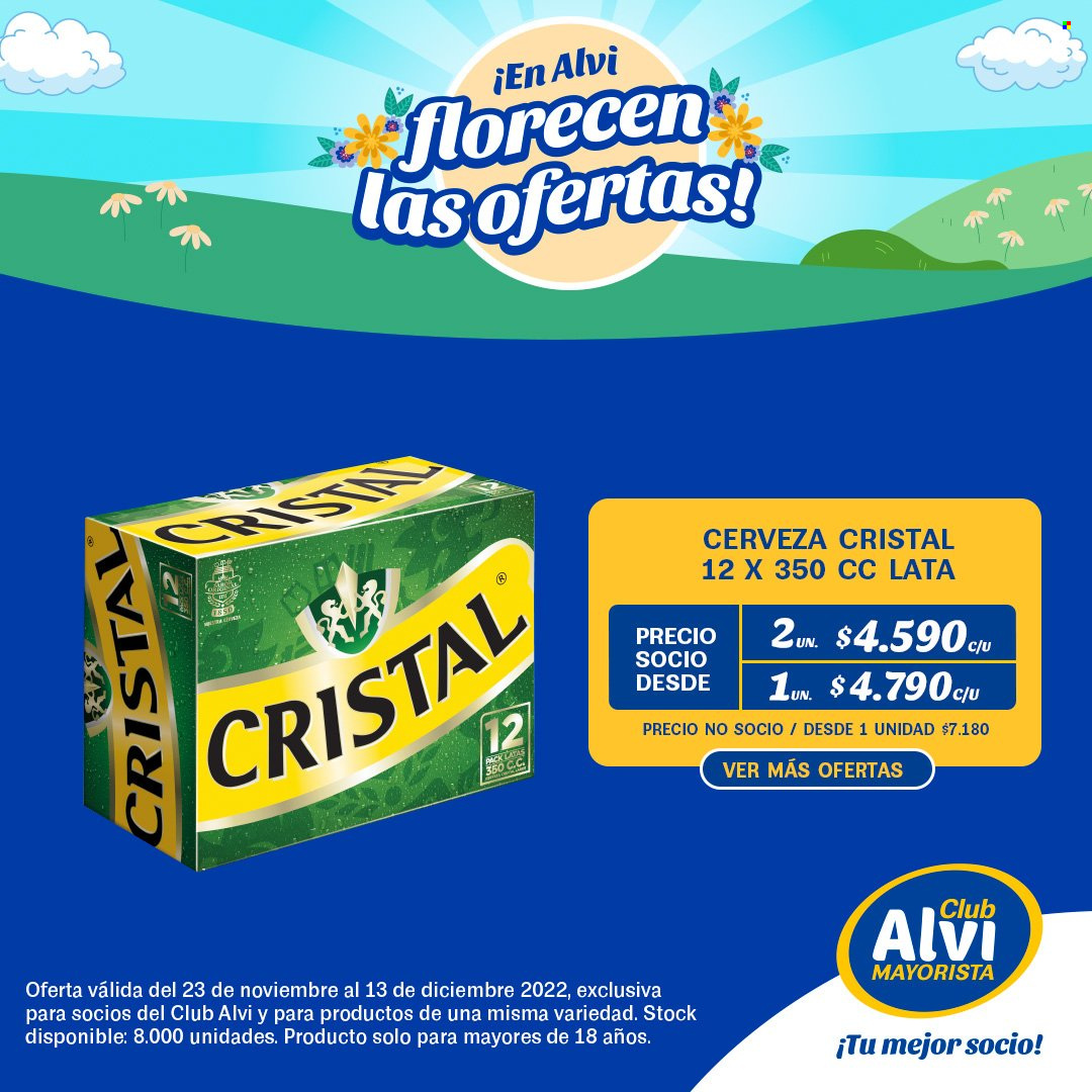 thumbnail - Catálogo Alvi - 23.11.2022 - 13.12.2022 - Ventas - cerveza Cristal, cerveza. Página 8.