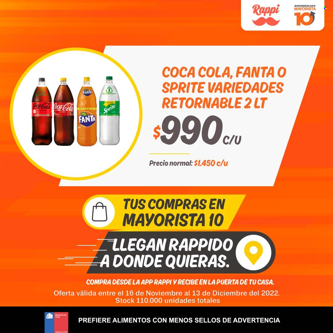 thumbnail - Catálogo Mayorista 10 - 16.11.2022 - 13.12.2022 - Ventas - bebida, refresco, Coca-cola, Fanta, Sprite. Página 7.