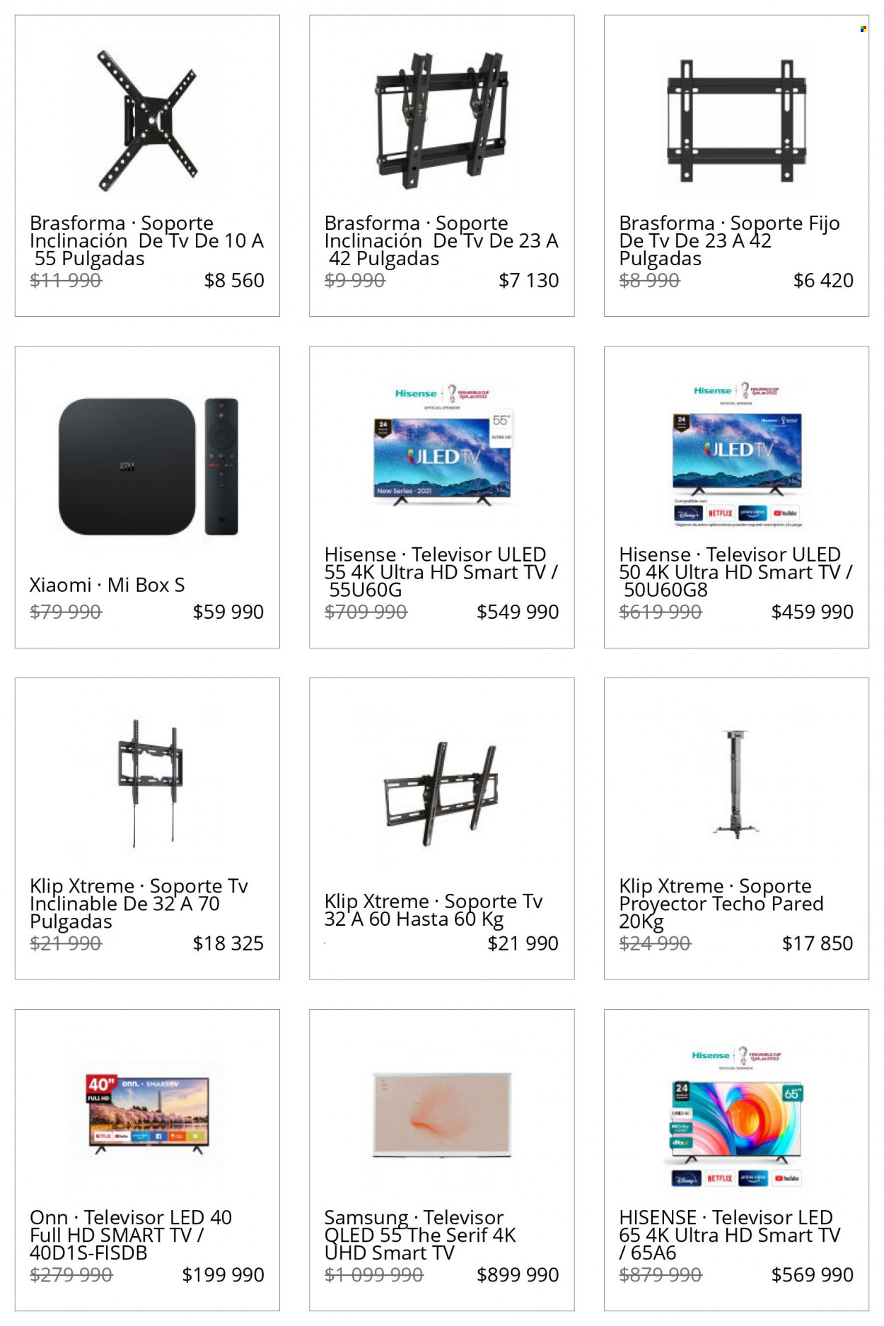 thumbnail - Catálogo Lider - Ventas - Samsung, Xiaomi, Hisense, Smart TV, proyector, soporte TV. Página 13.