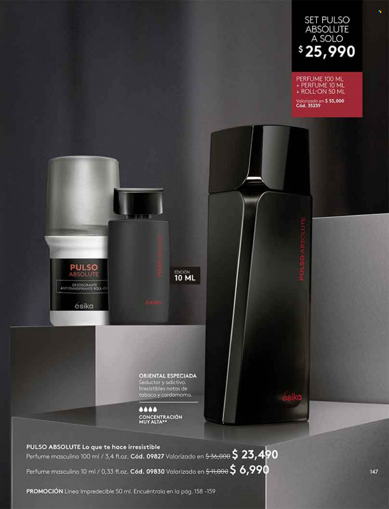 thumbnail - Catálogo Ésika - Ventas - desodorante de bola, perfume, antitranspirante. Página 147.