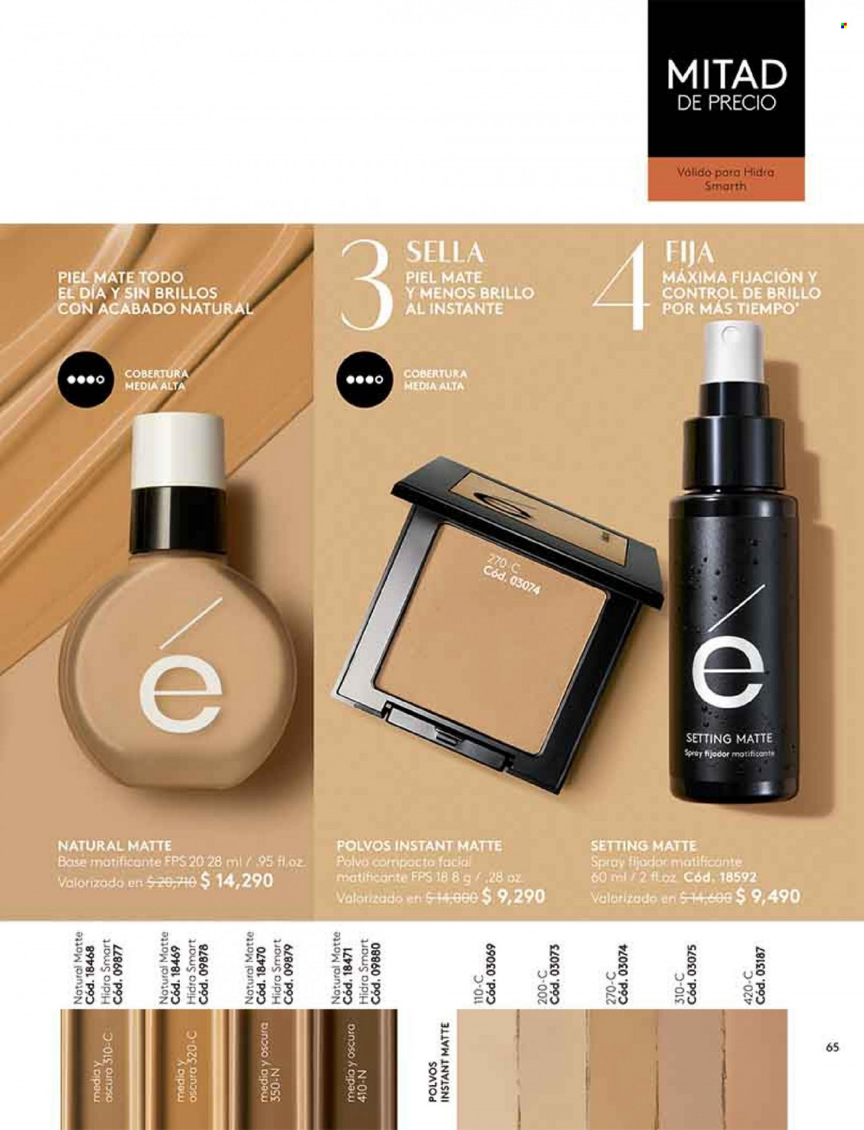 thumbnail - Catálogo Ésika - Ventas - polvo compacto, base de maquillaje. Página 65.