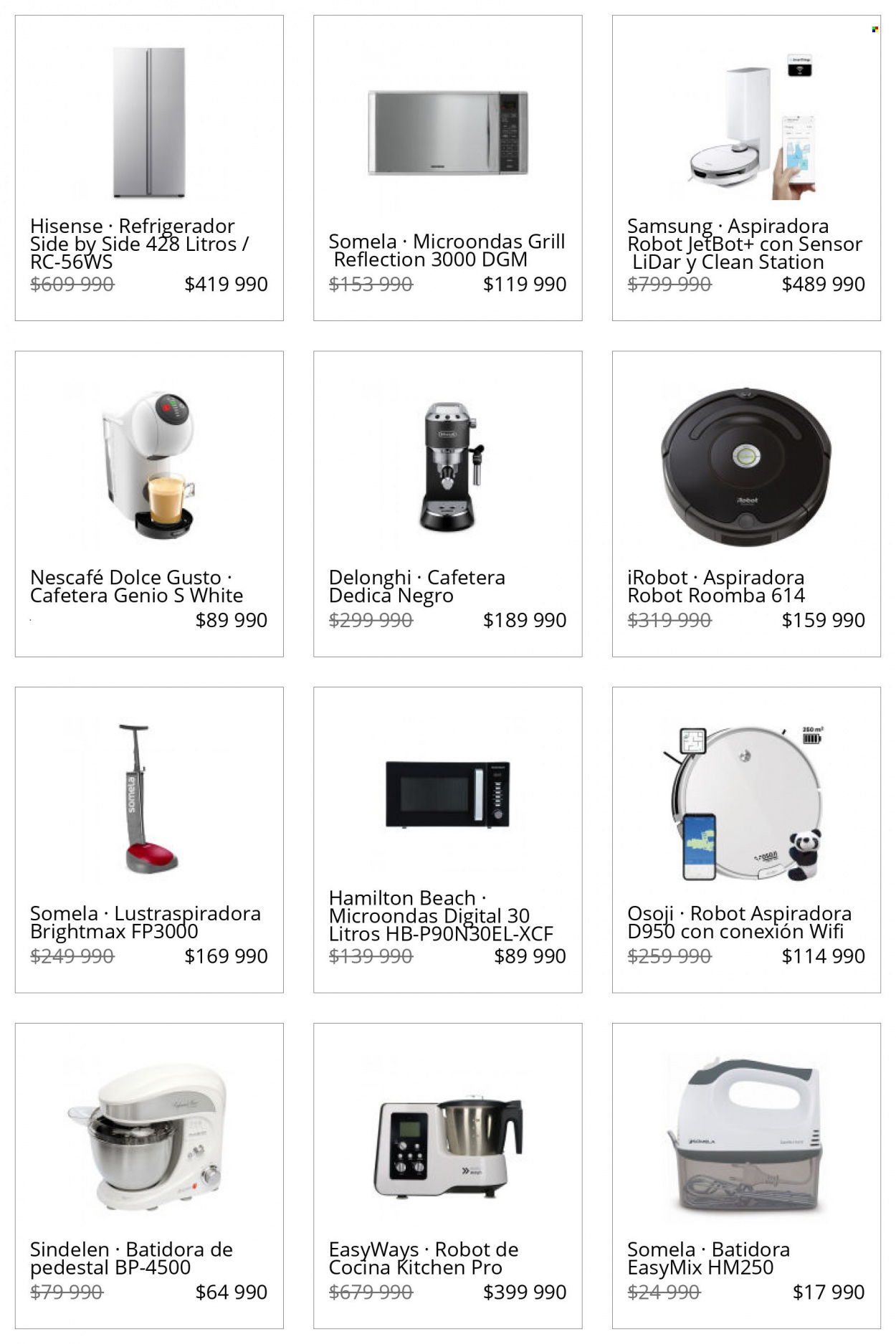 thumbnail - Catálogo Lider - Ventas - Samsung, Dolce Gusto, De'Longhi, robot, Hisense, frigorífico, microondas grill, microondas, cafetera, aspirador, iRobot, robot aspirador, Roomba, batidora, robot de cocina. Página 4.