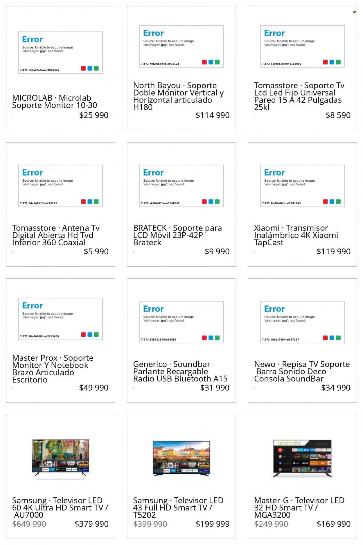 thumbnail - Catálogo Lider - Ventas - Samsung, Xiaomi, cónsola, Smart TV, soundbar, parlante, soporte TV. Página 16.