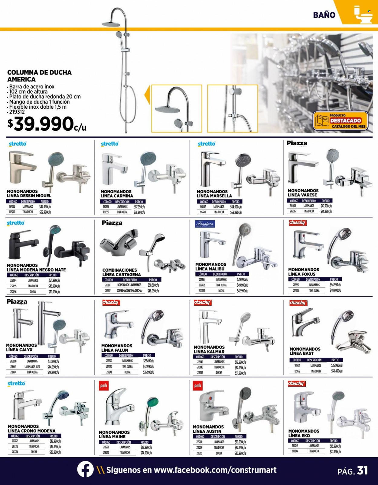 Catálogo Construmart - 06.03.2023 - 26.03.2023 - Ventas - conjunto de ducha, plato de ducha. Página 31.