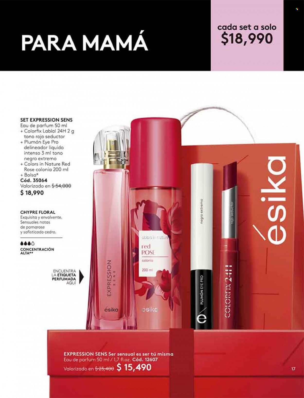 thumbnail - Catálogo Ésika - Ventas - delineador, labial, perfume. Página 17.