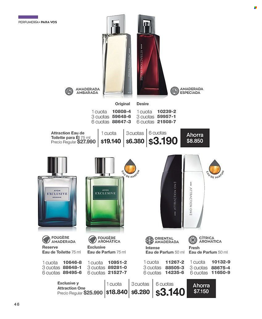 thumbnail - Catálogo Avon - Ventas - perfume, eau de toilette. Página 46.