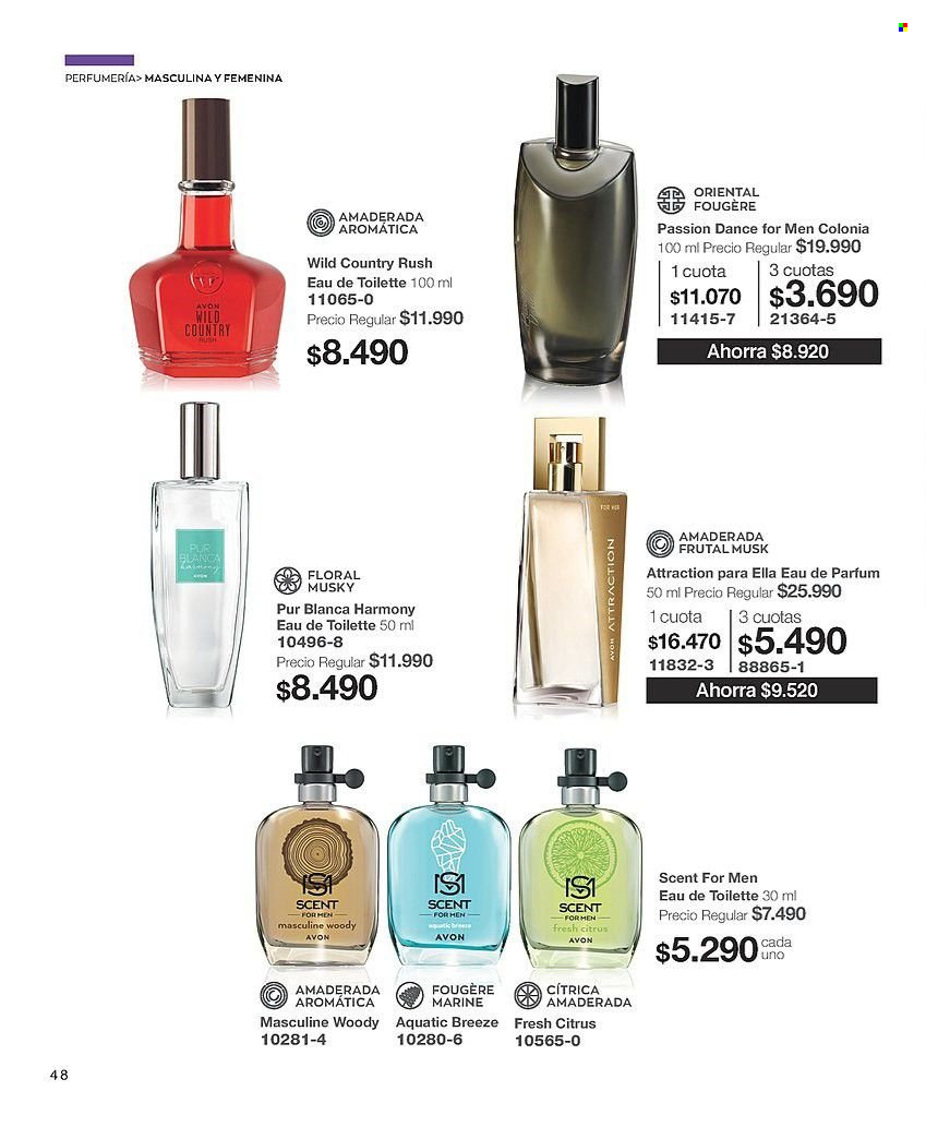 thumbnail - Catálogo Avon - Ventas - perfume, eau de toilette, Pur Blanca. Página 48.