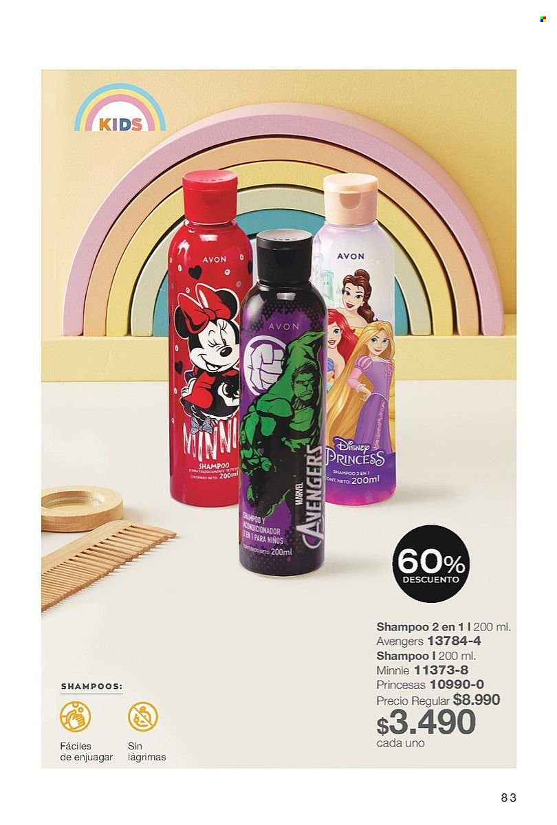 thumbnail - Catálogo Avon - Ventas - champú, acondicionador, shampoo y acondicionador, Disney, Minnie. Página 83.