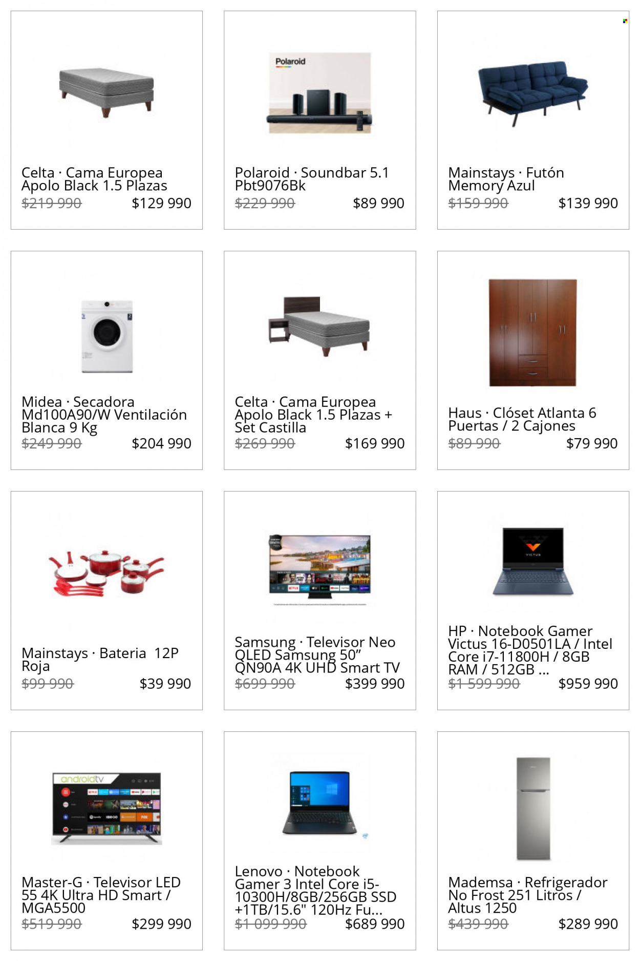 thumbnail - Catálogo Lider - Ventas - Hewlett Packard, Lenovo, Samsung, Celta, Smart TV, televisor LED, televisor, soundbar, frigorífico, secadora. Página 2.
