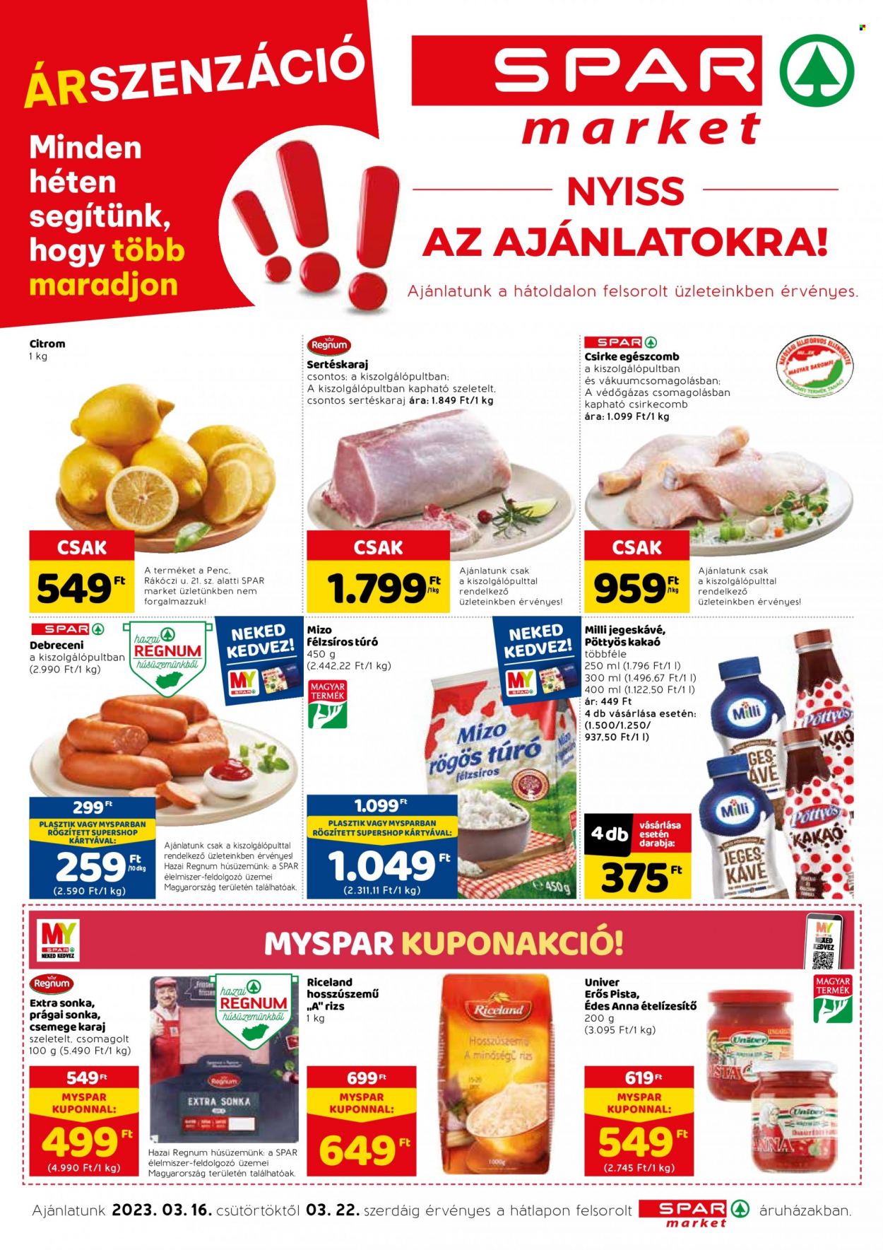 SPAR market akciós újságok - 2023.03.16 - 2023.03.22. Oldal 1