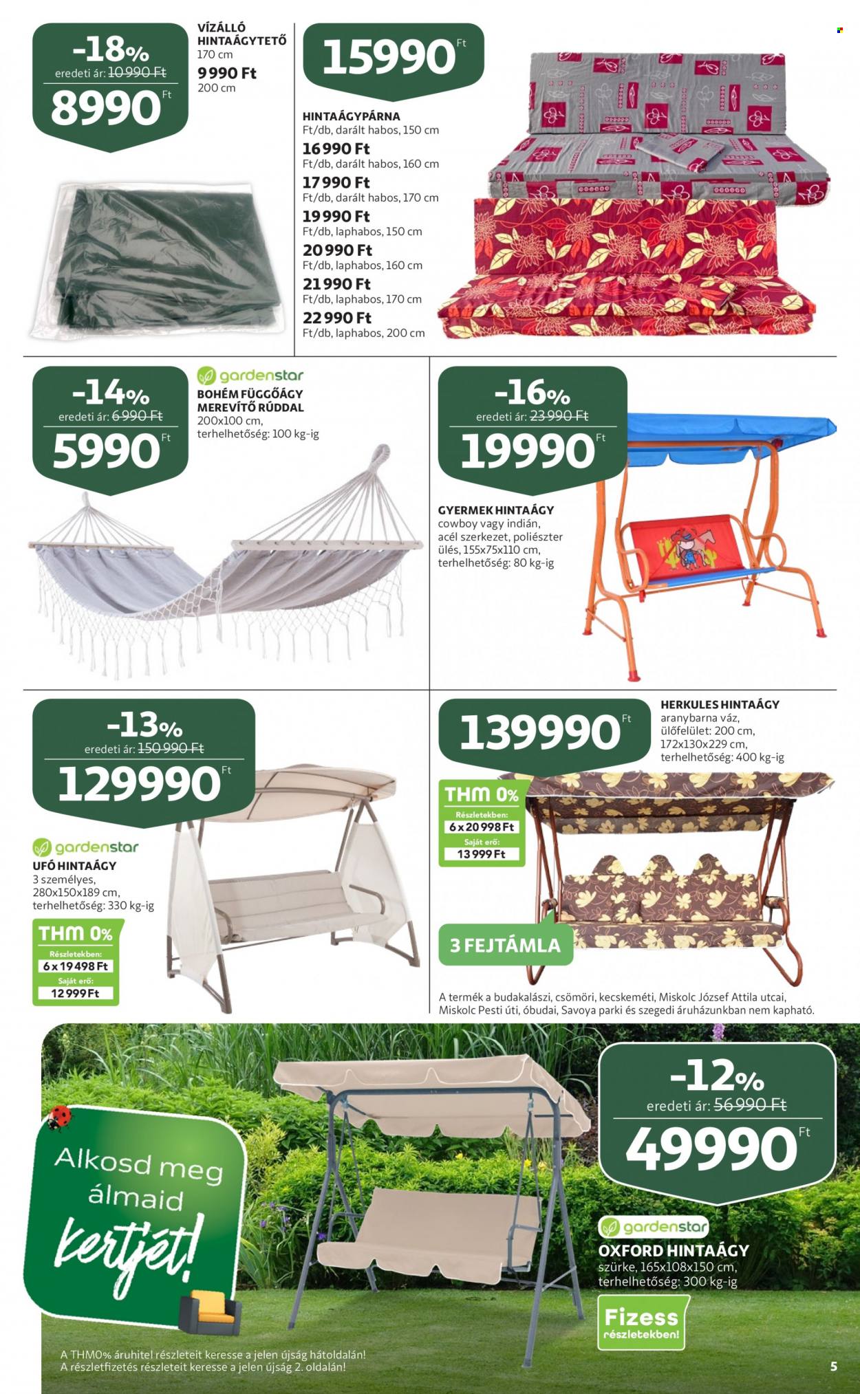 thumbnail - Auchan akciós újsága  - 2023.03.23 - 2023.04.19 - Akciós termékek - hintaágy, függőágy.  5. Oldal