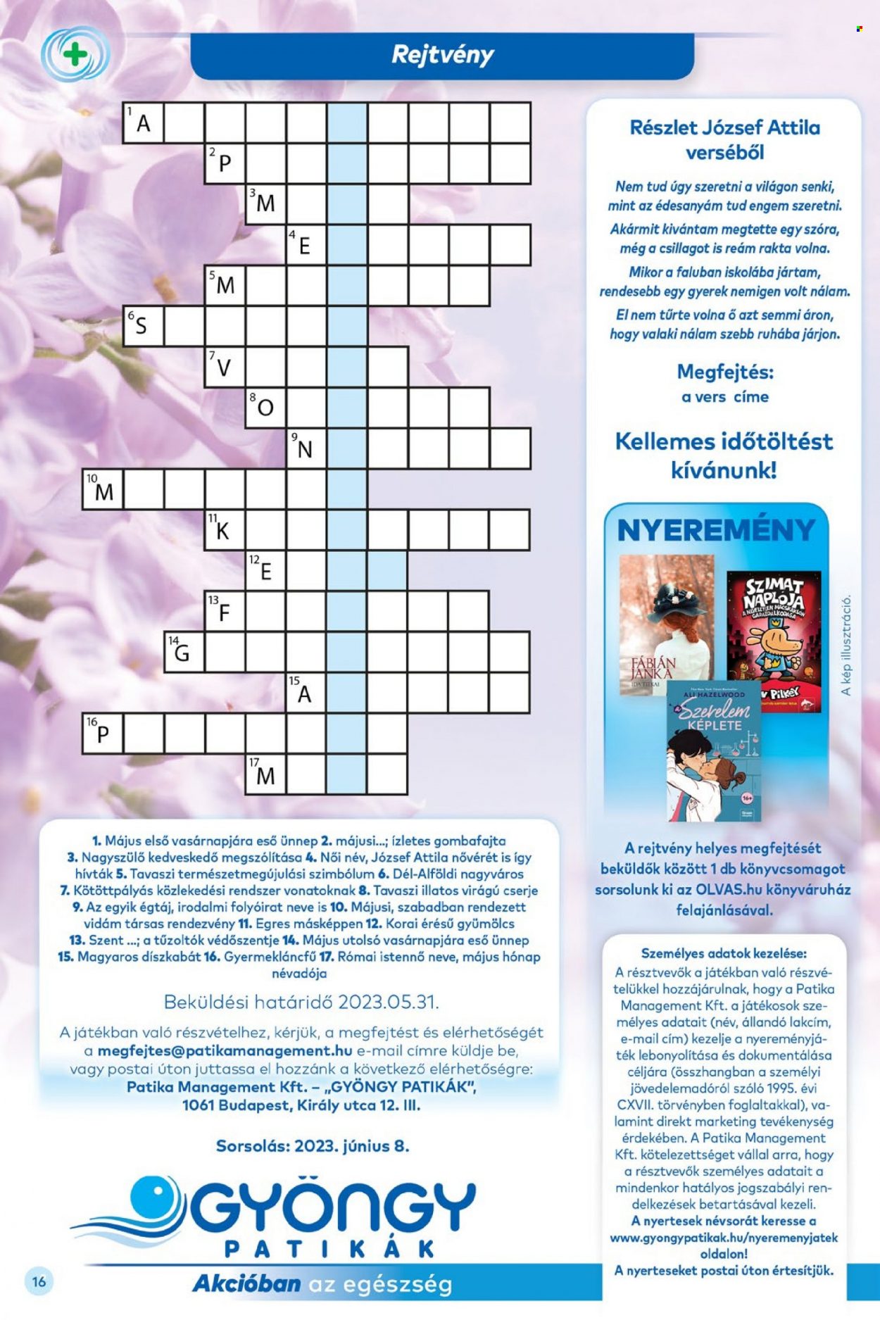 Gyöngy Patikák akciós újságok - 2023.05.01 - 2023.05.31. Oldal 16