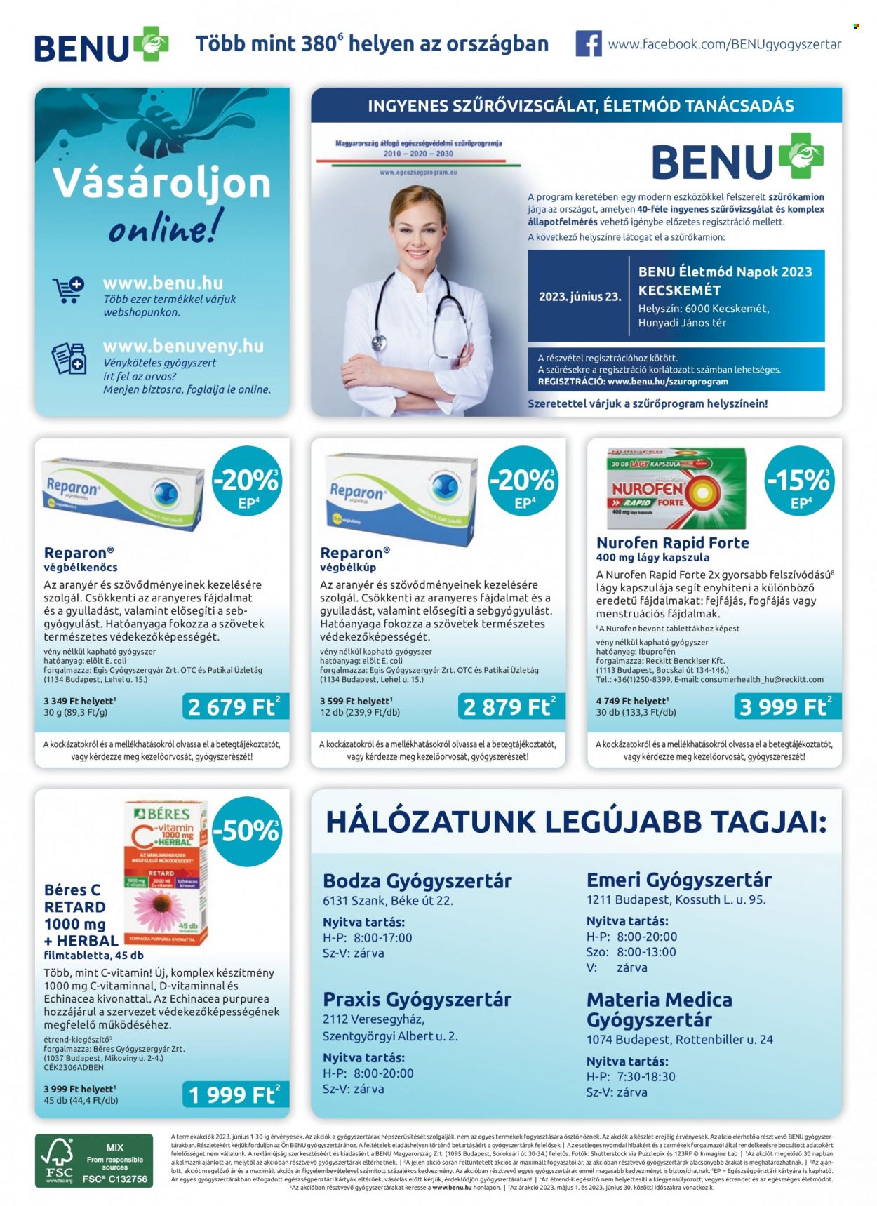 BENU Gyógyszertár akciós újságok - 2023.06.01 - 2023.06.30. Oldal 13