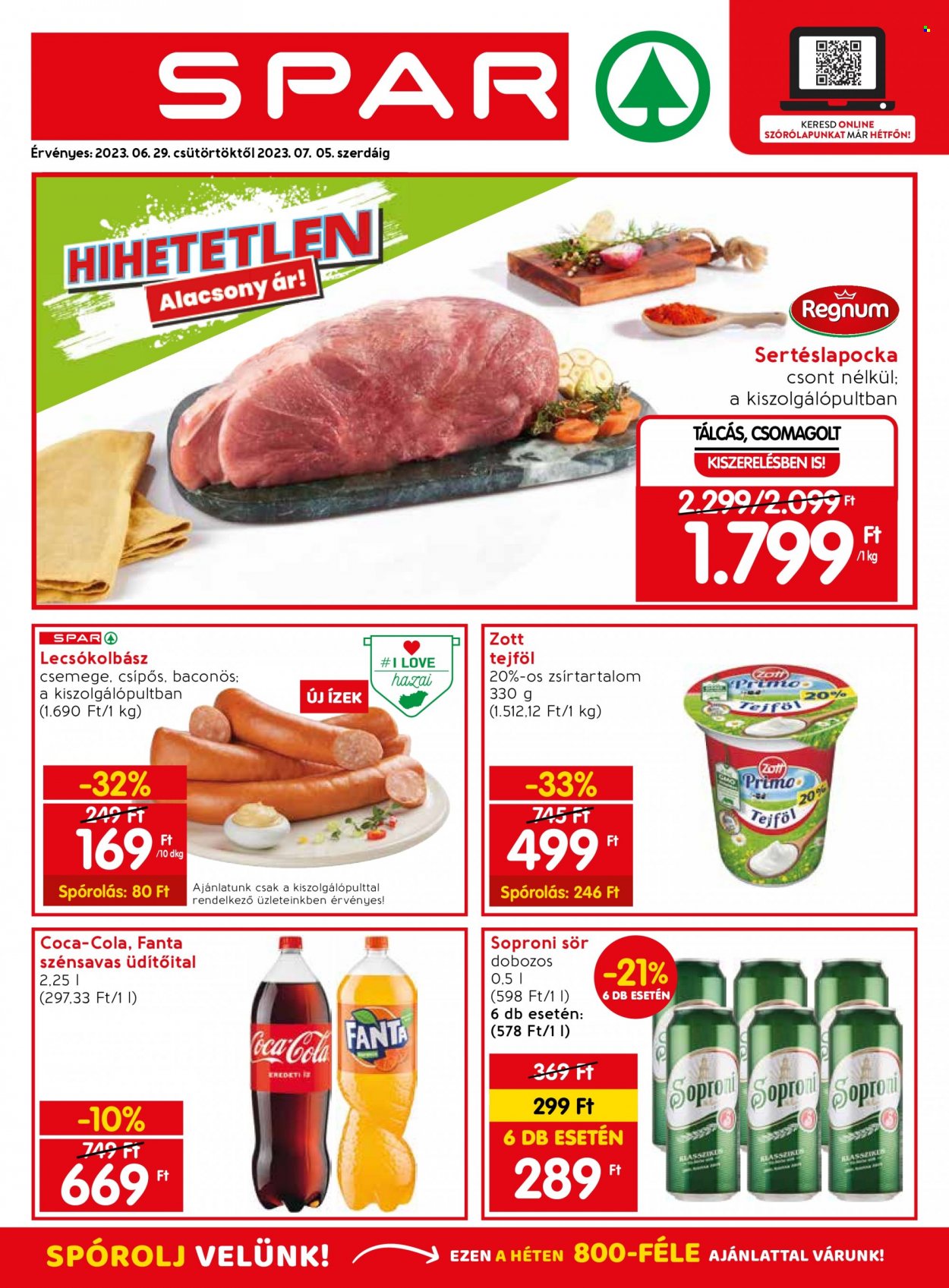 SPAR akciós újságok - 2023.06.29 - 2023.07.05. Oldal 1