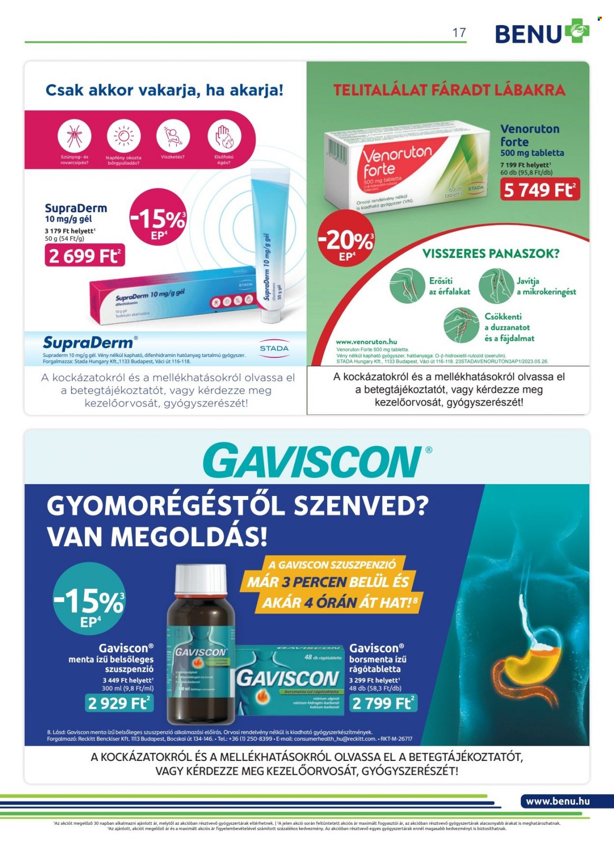 BENU Gyógyszertár akciós újságok - 2023.07.01 - 2023.07.31. Oldal 17