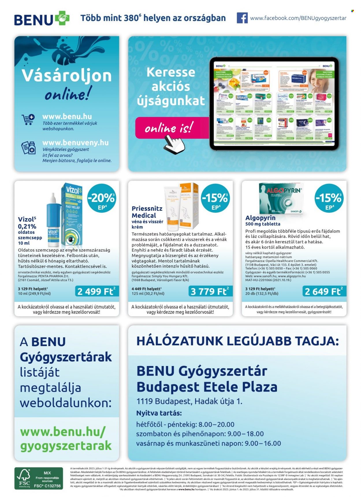 BENU Gyógyszertár akciós újságok - 2023.07.01 - 2023.07.31. Oldal 24