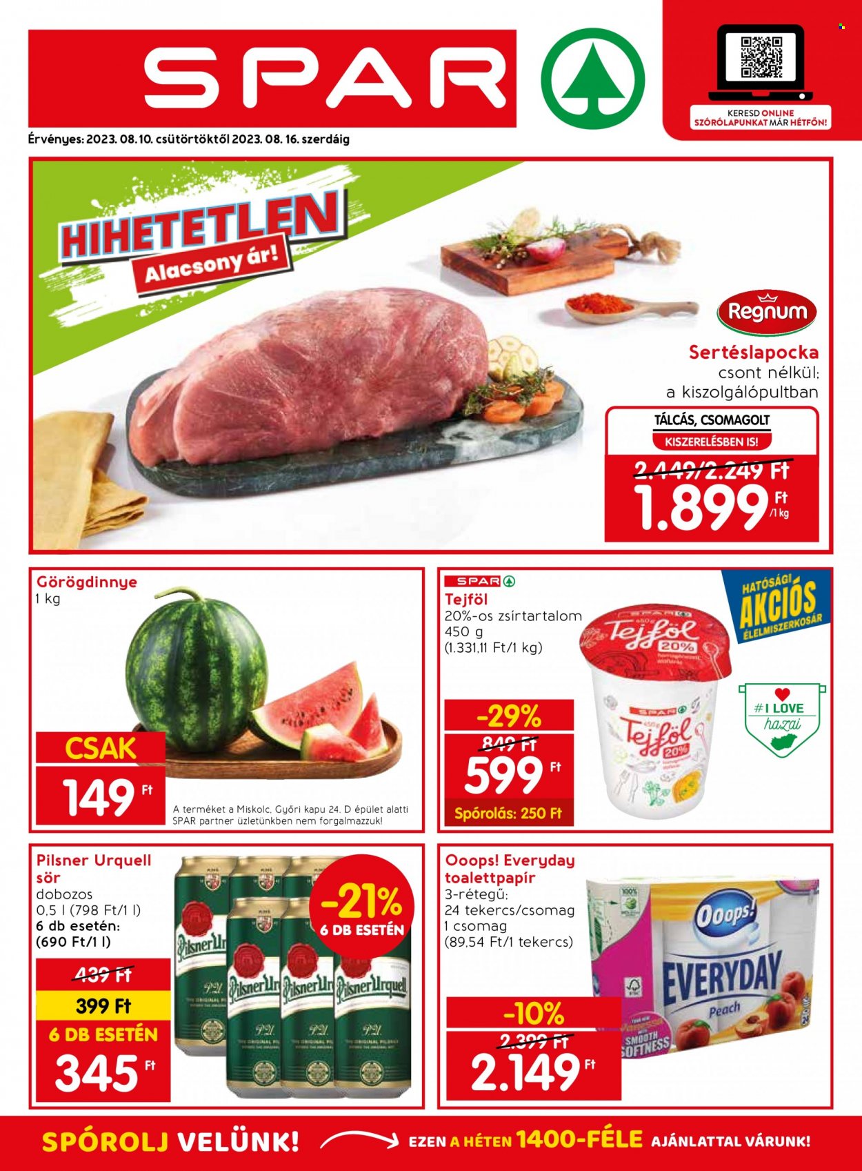 SPAR akciós újságok - 2023.08.10 - 2023.08.16. Oldal 1