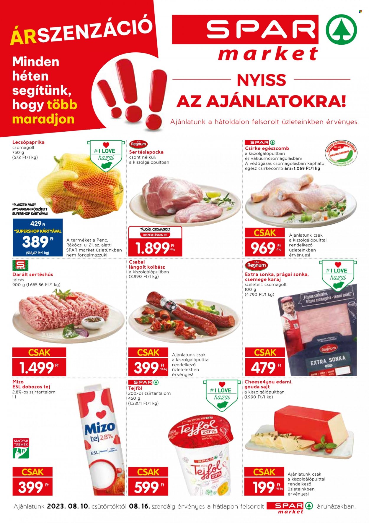 SPAR market akciós újságok - 2023.08.10 - 2023.08.16. Oldal 1