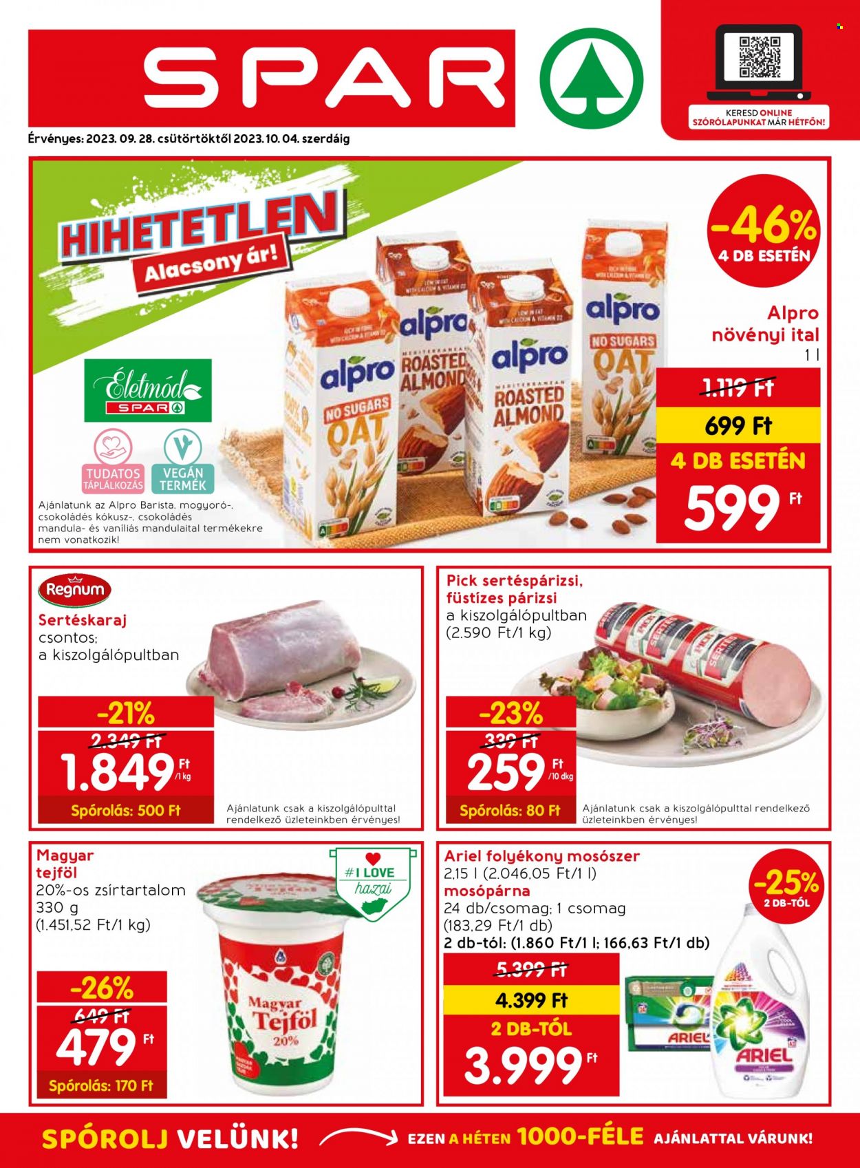 SPAR akciós újságok - 2023.09.28 - 2023.10.04. Oldal 1