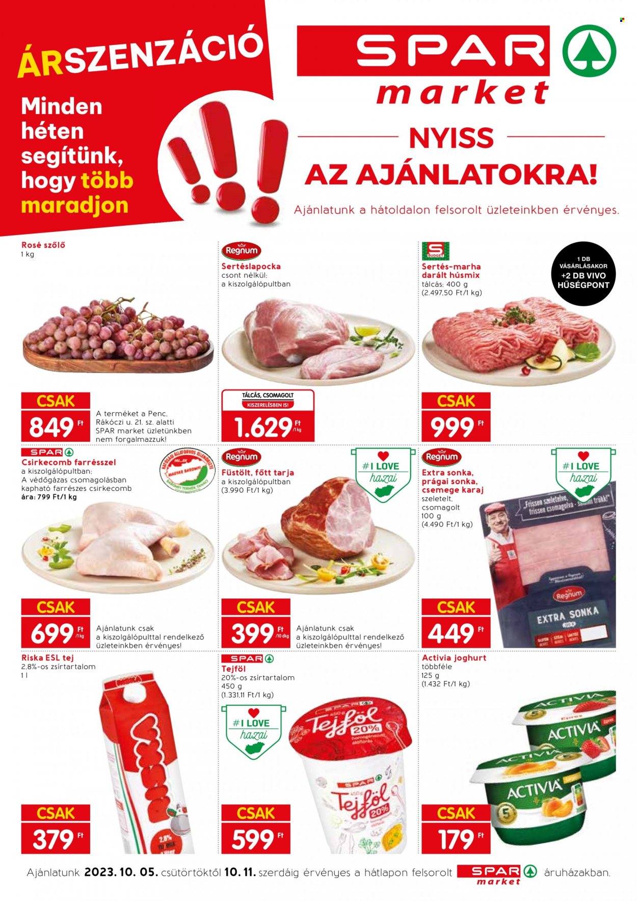 SPAR market akciós újságok - 2023.10.05 - 2023.10.11. Oldal 1