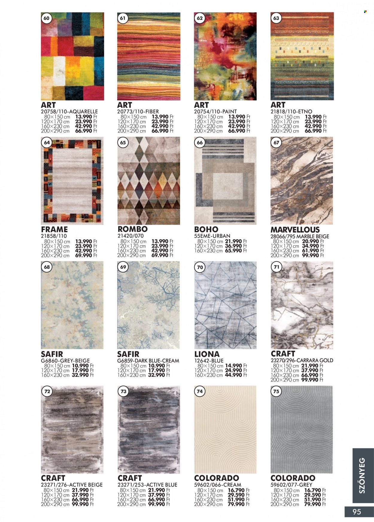 thumbnail - Diego akciós újsága  - Akciós termékek - marble, szőnyeg.  95. Oldal