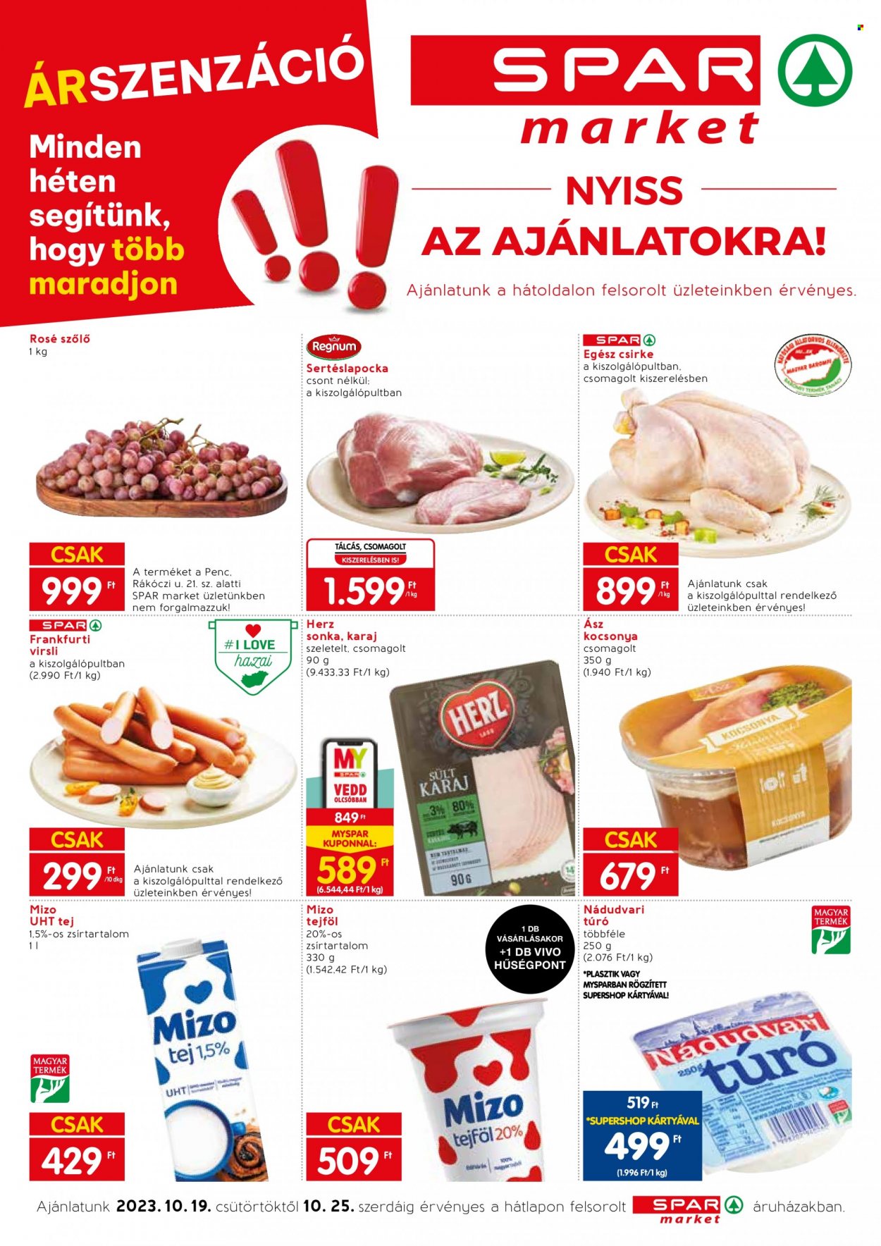 SPAR market akciós újságok - 2023.10.19 - 2023.10.25. Oldal 1