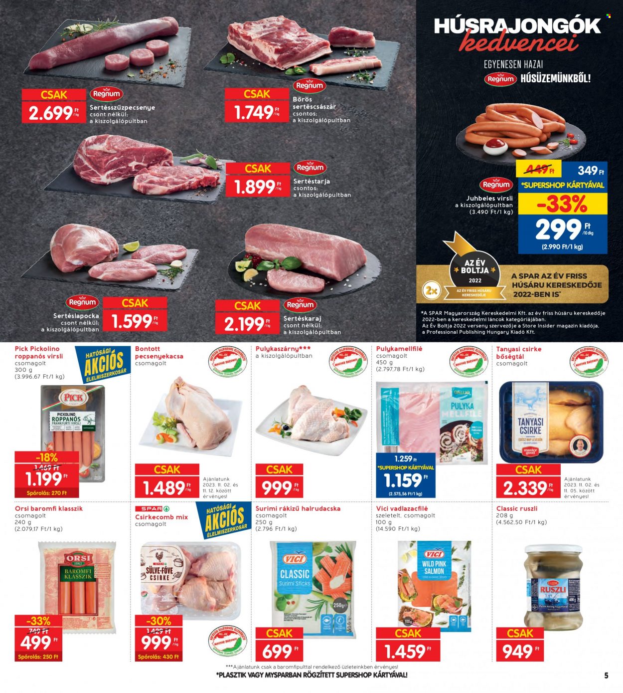 INTERSPAR akciós újságok - 2023.11.02 - 2023.11.08. Oldal 5
