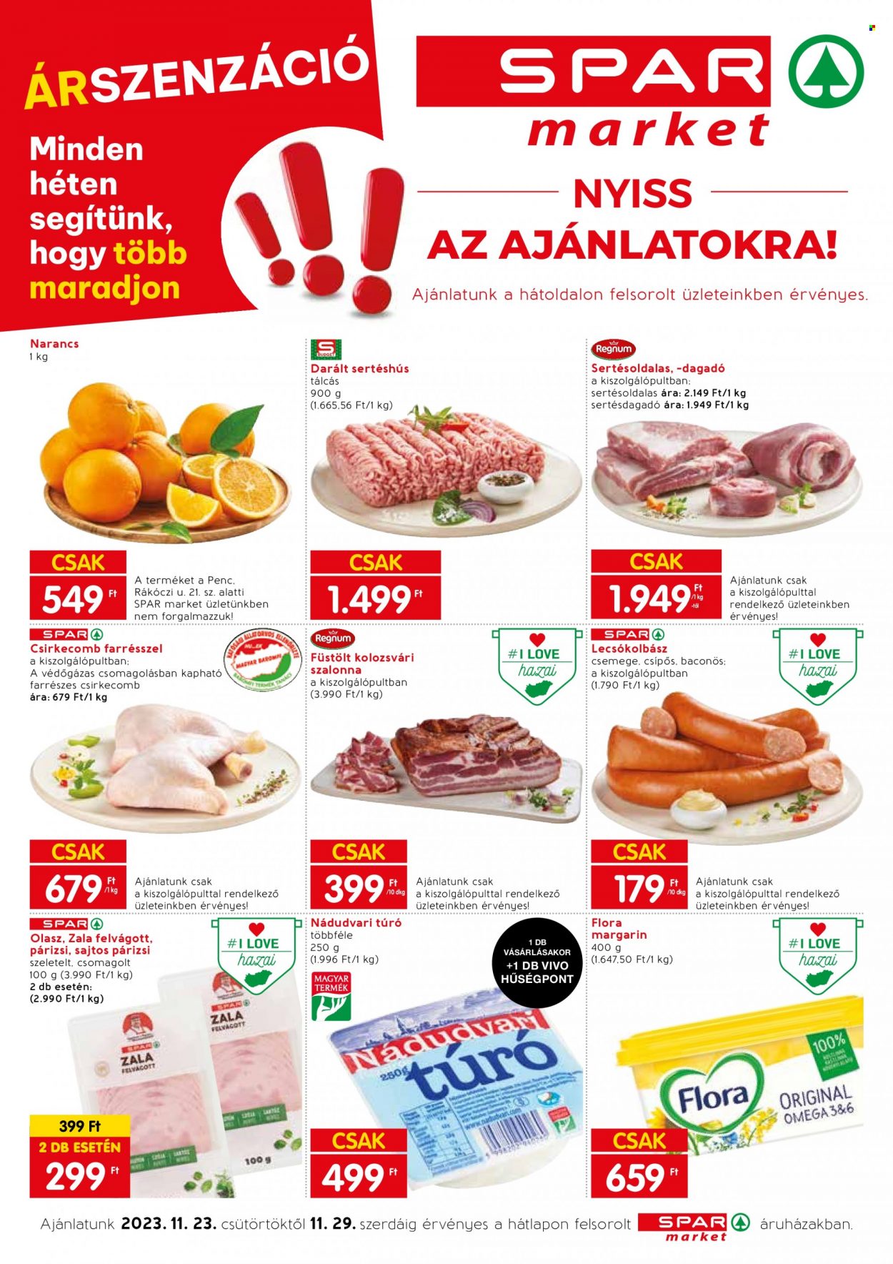 SPAR market akciós újságok - 2023.11.23 - 2023.11.29. Oldal 1