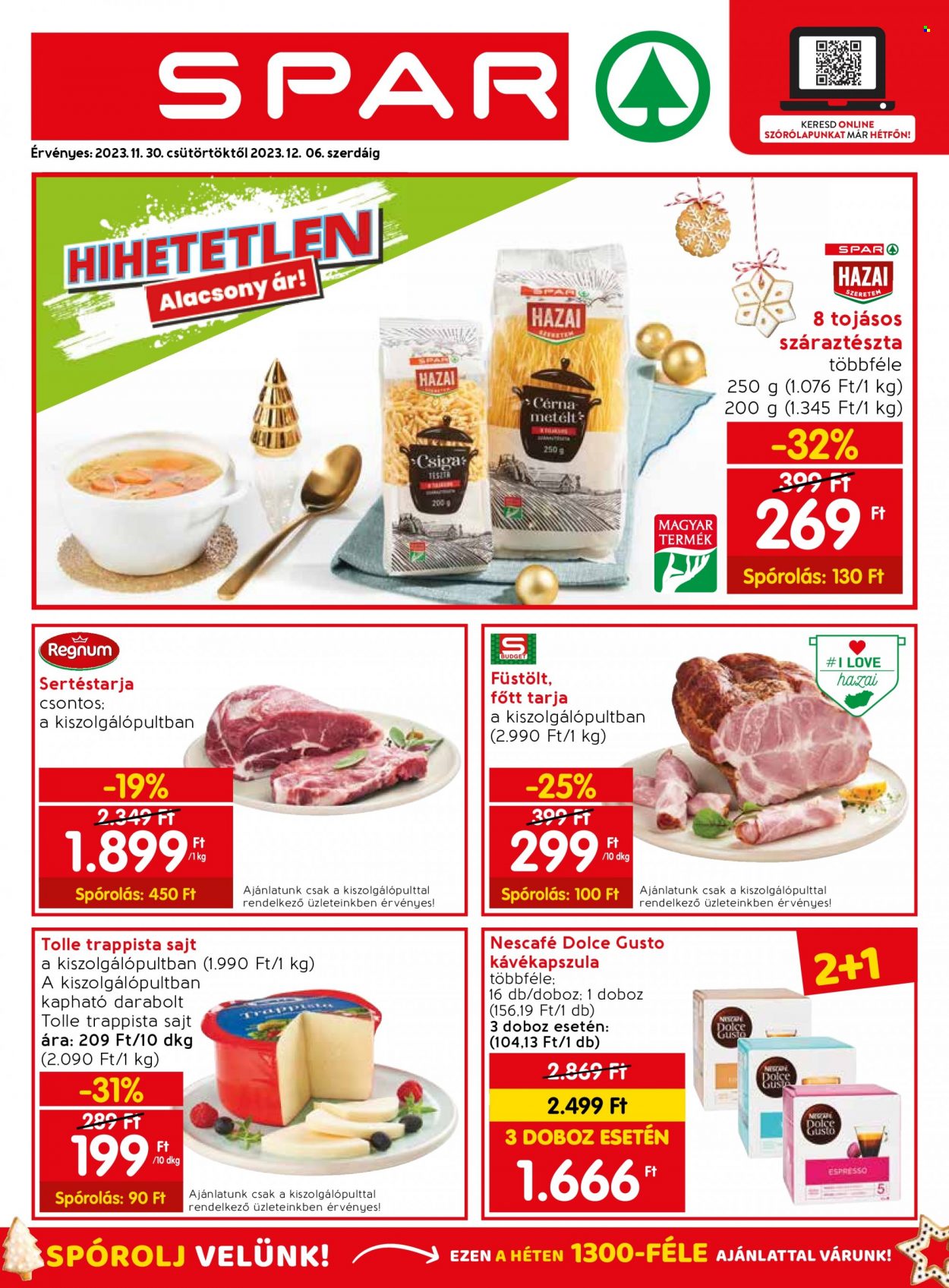 SPAR akciós újságok - 2023.11.30 - 2023.12.06. Oldal 1