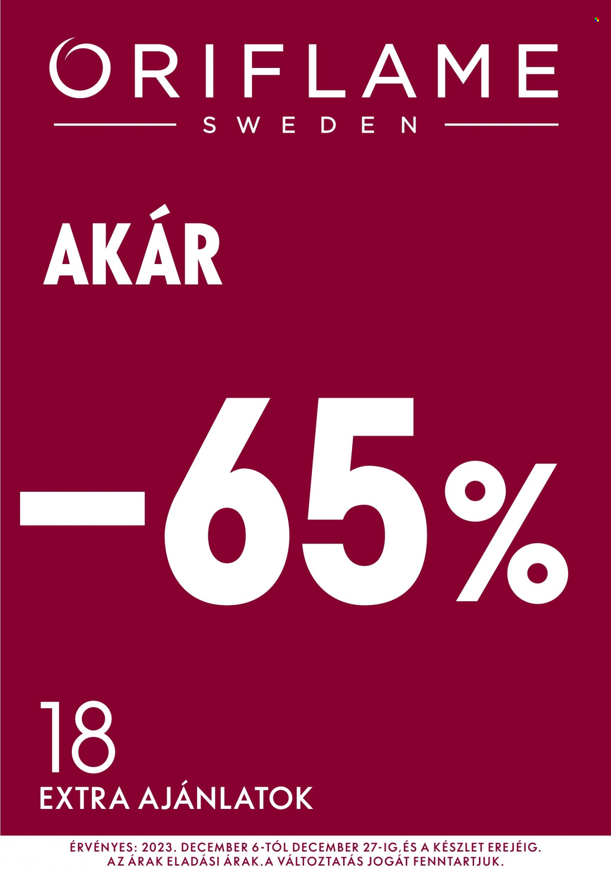Oriflame akciós újságok - 2023.12.06 - 2023.12.27. Oldal 1
