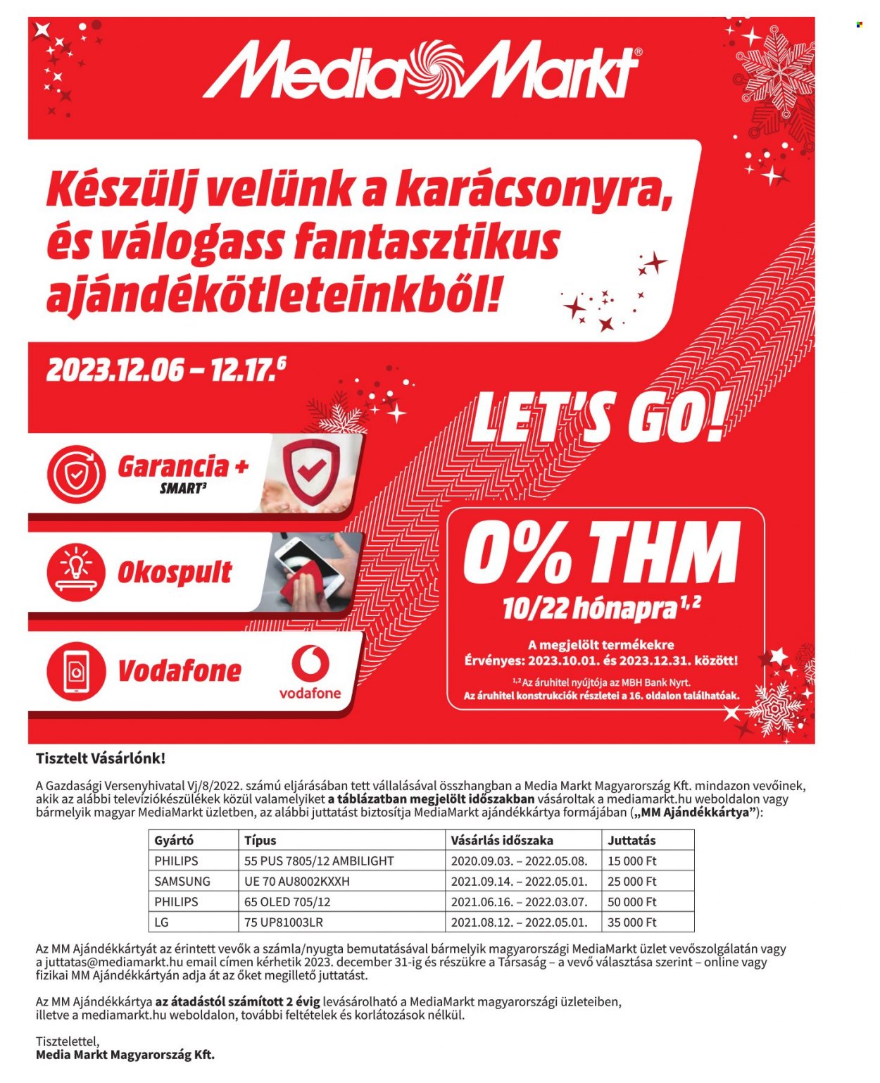 MediaMarkt akciós újságok - 2023.12.06 - 2023.12.17. Oldal 1