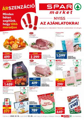 Újság SPAR market - 2023.12.14 - 2023.12.24.