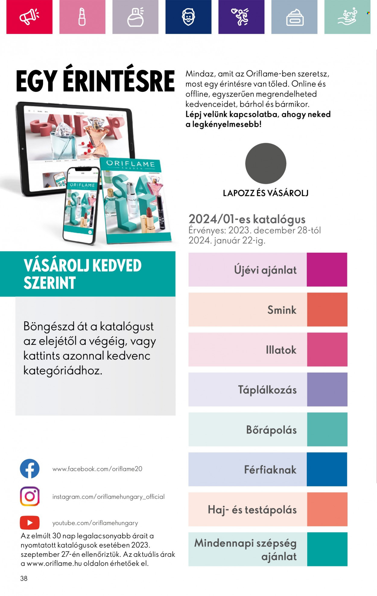 Oriflame akciós újságok - 2023.12.28 - 2024.01.22. Oldal 38