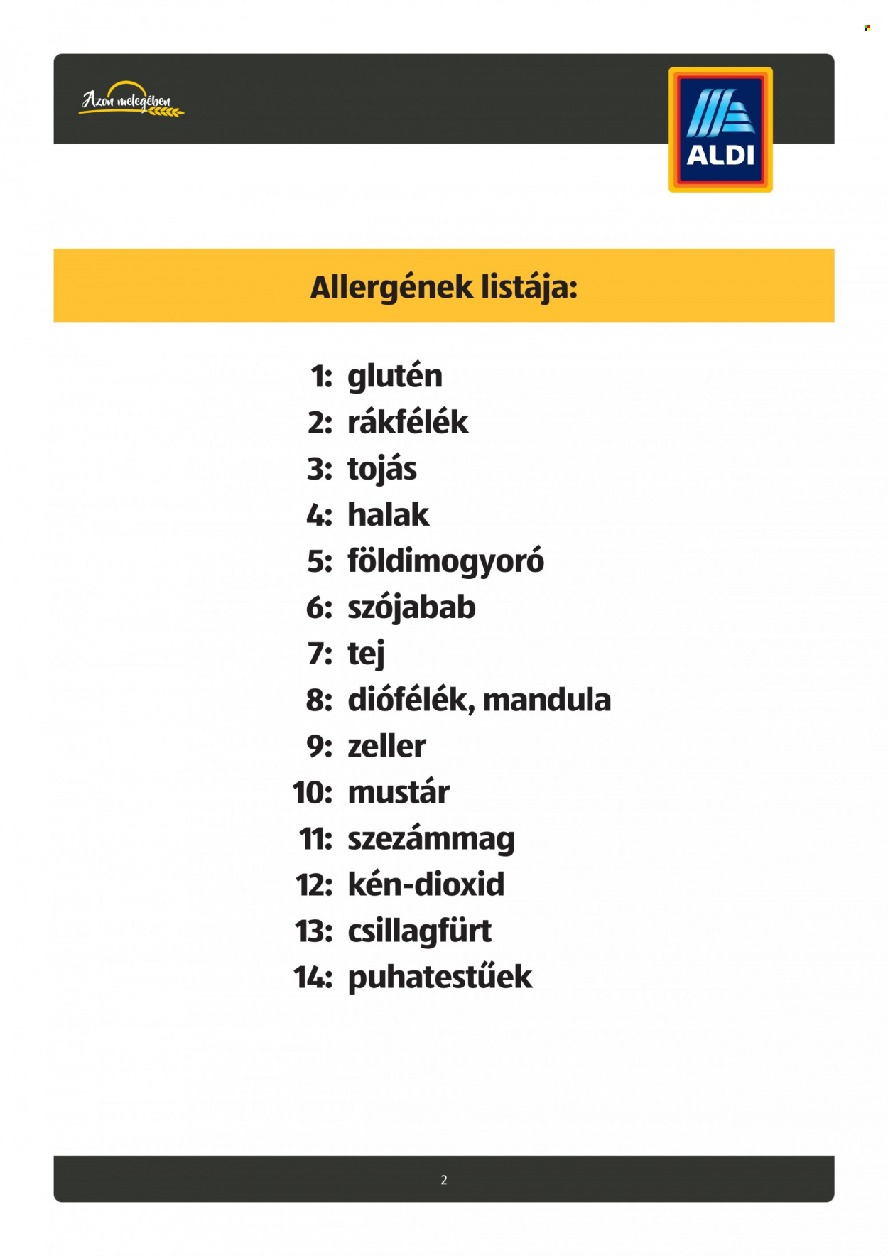 Aldi akciós újságok. Oldal 2