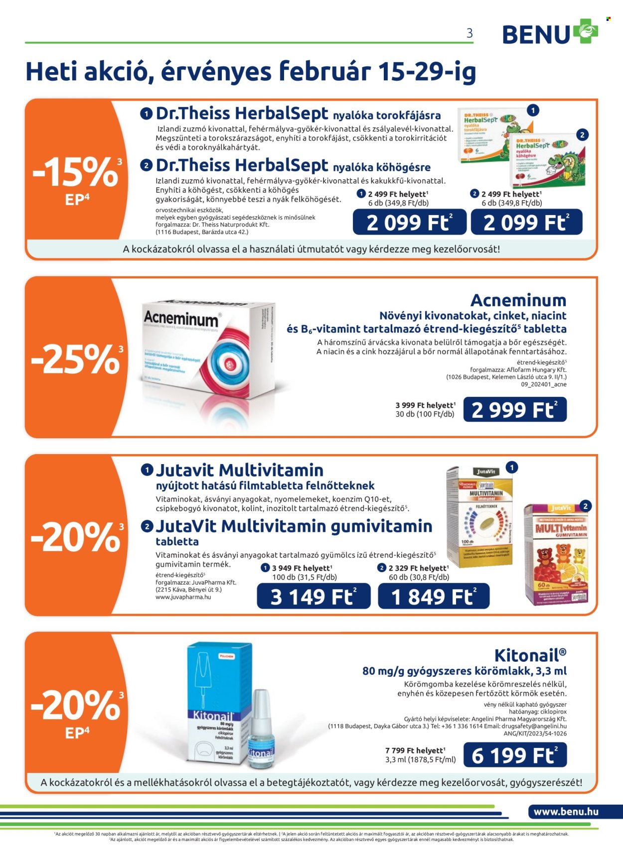BENU Gyógyszertár akciós újságok - 2024.02.01 - 2024.02.29. Oldal 3