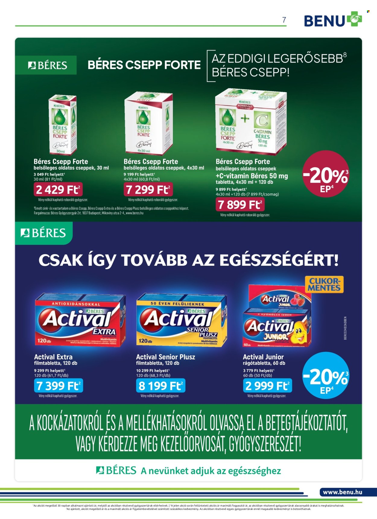 BENU Gyógyszertár akciós újságok - 2024.02.01 - 2024.02.29. Oldal 7