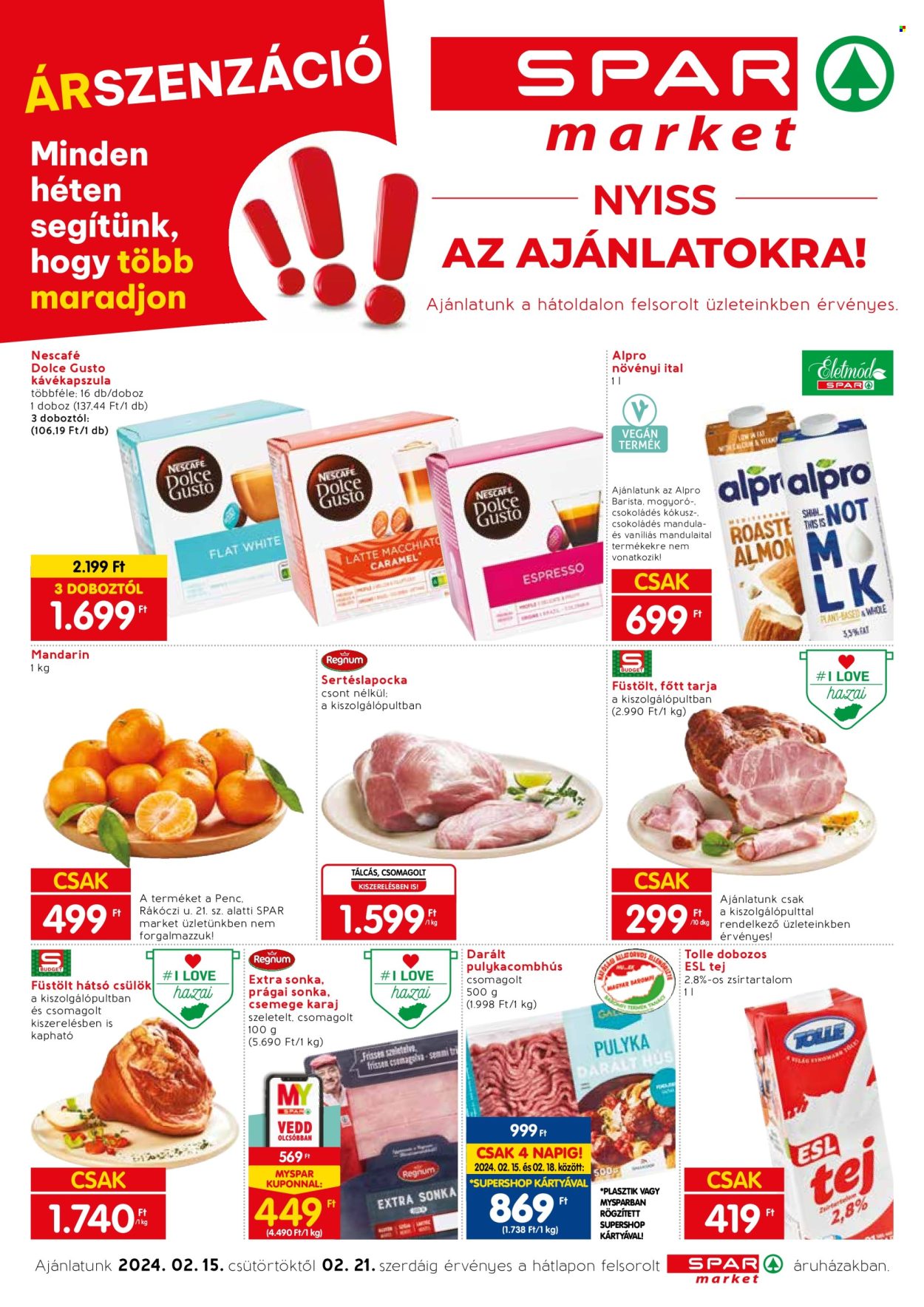 SPAR market akciós újságok - 2024.02.15 - 2024.02.21. Oldal 1