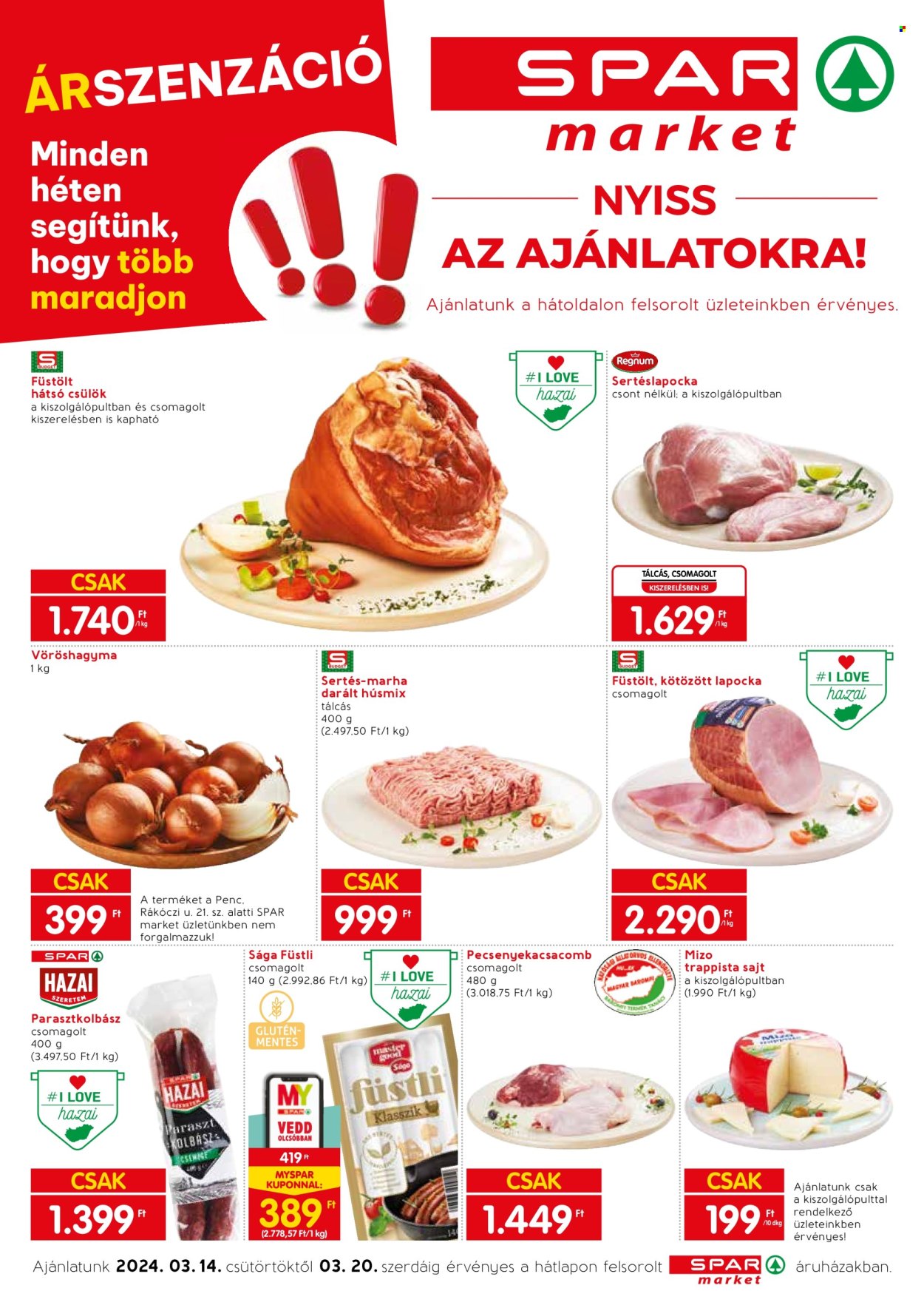 SPAR market akciós újságok - 2024.03.14 - 2024.03.20. Oldal 1