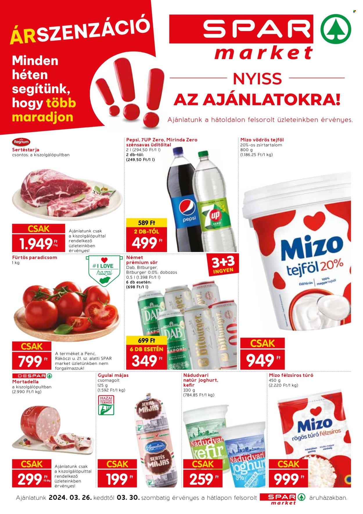 SPAR market akciós újságok - 2024.03.26 - 2024.03.30. Oldal 1