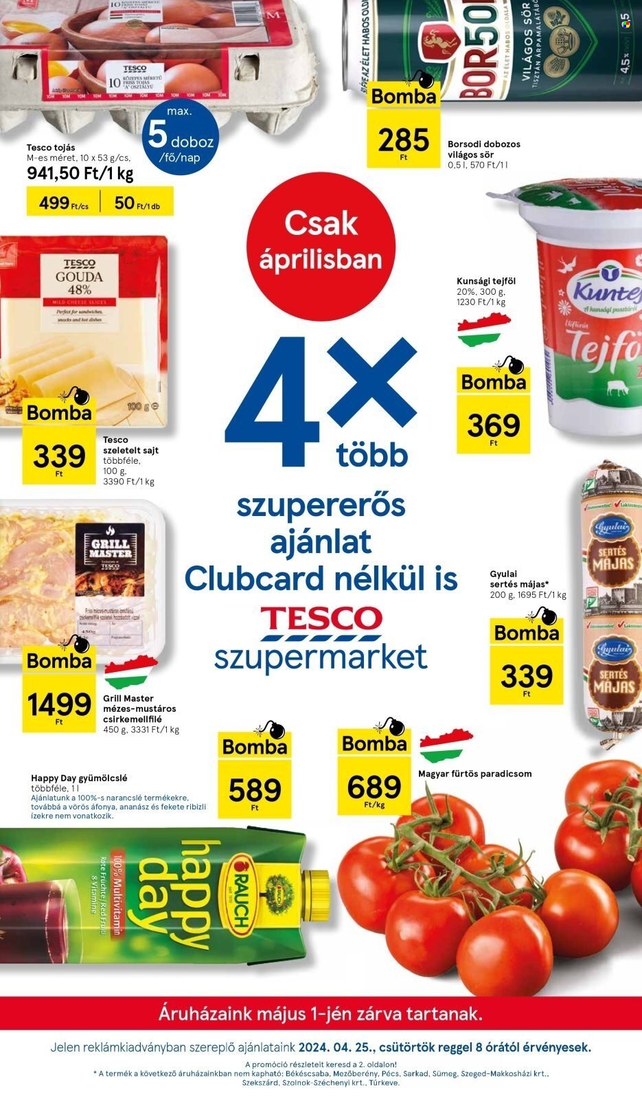 TESCO akciós újságok - 2024.04.25 - 2024.04.30. Oldal 1