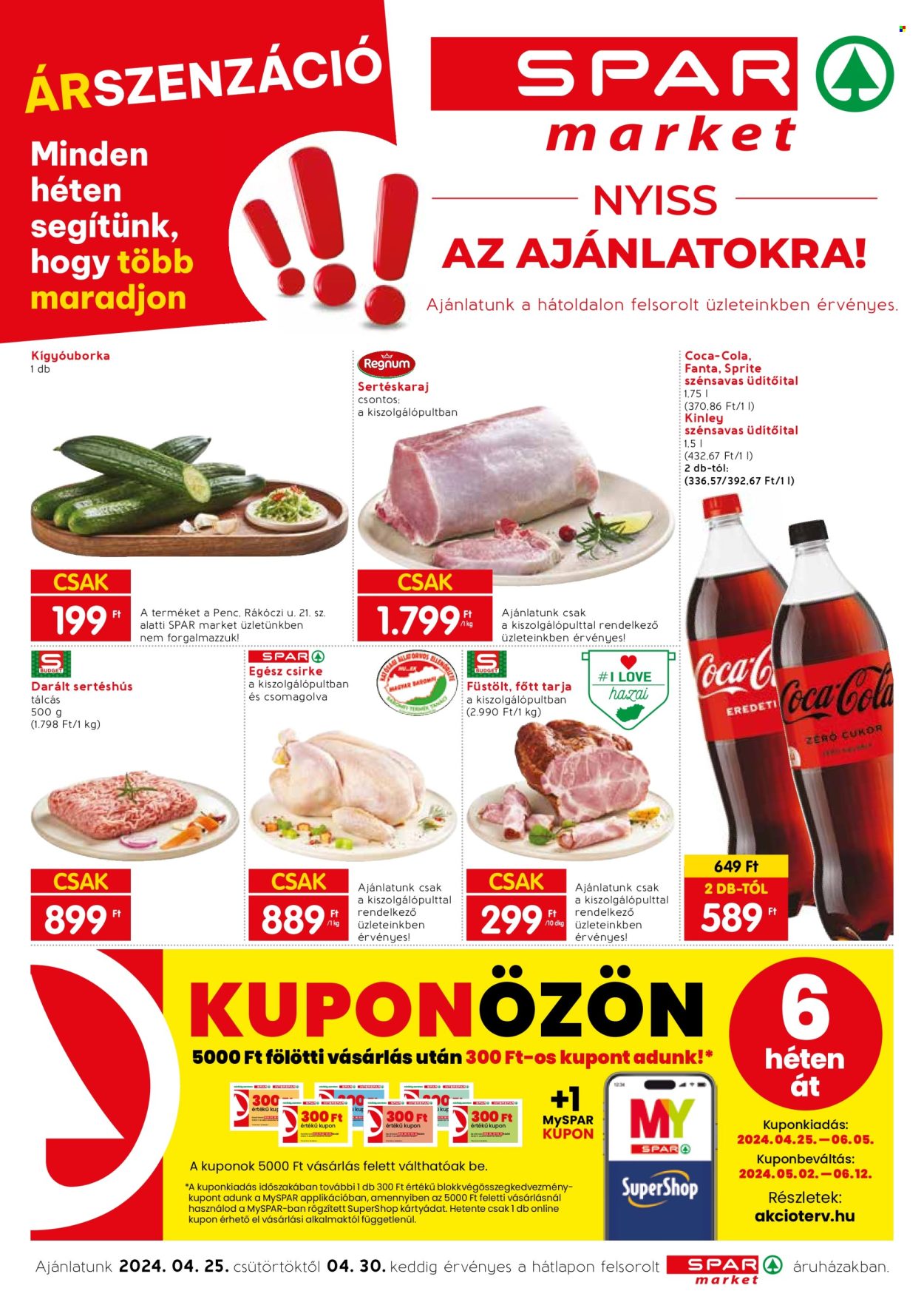 SPAR market akciós újságok - 2024.04.25 - 2024.04.30. Oldal 1