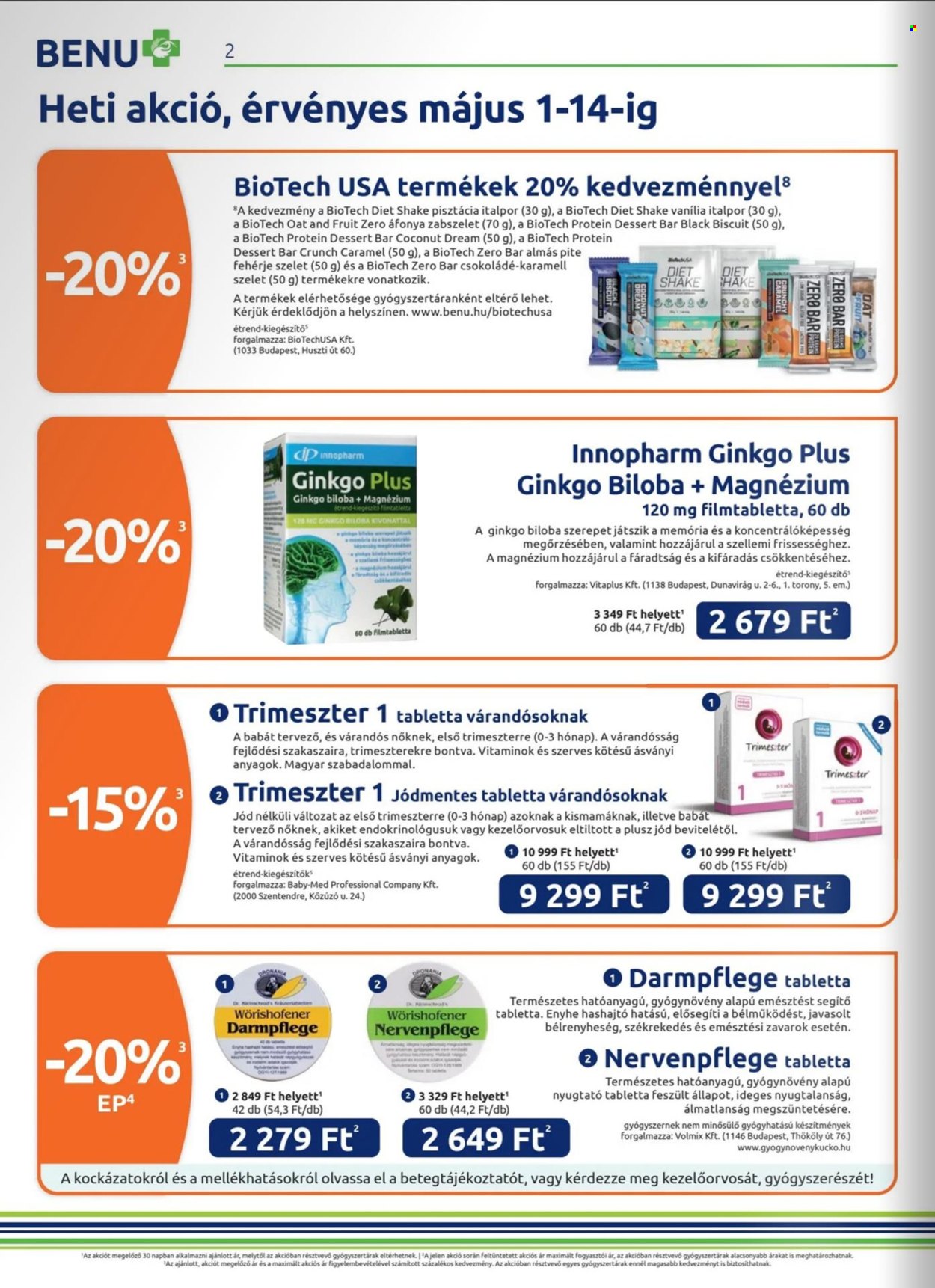 BENU Gyógyszertár akciós újságok - 2024.05.01 - 2024.05.31. Oldal 2