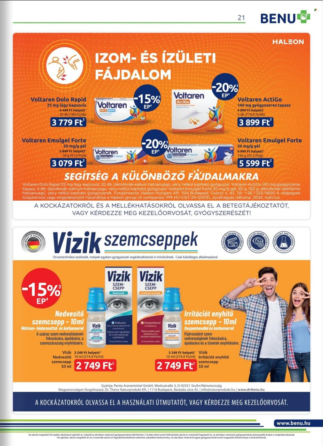 BENU Gyógyszertár akciós újságok - 2024.05.01 - 2024.05.31. Oldal 21